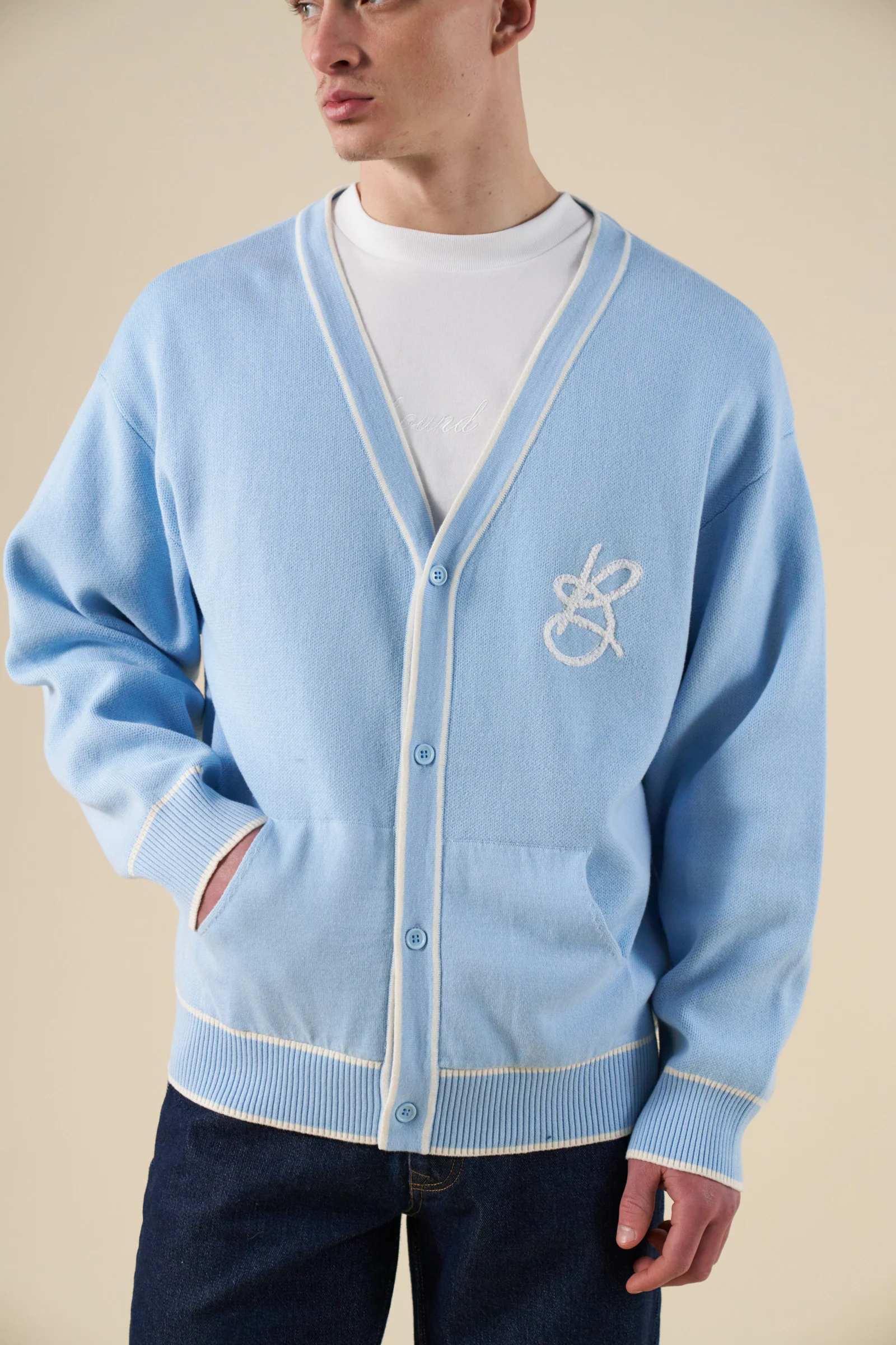 SIGNATURE CHENILLE CARDIGAN - SKY BLUE - Image 5