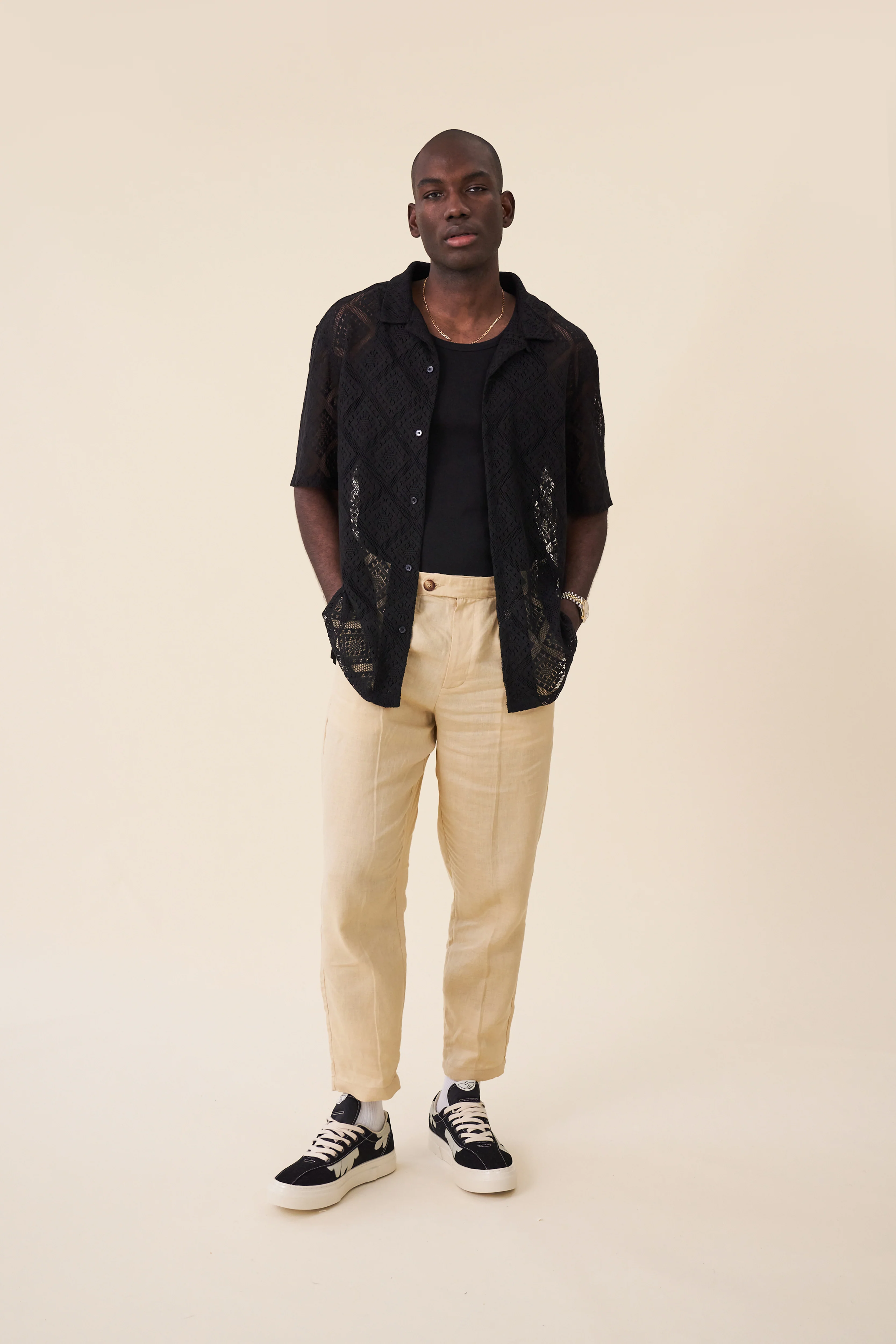 SMART PLEAT LINEN TROUSERS - MAIZE YELLOW - Image 6