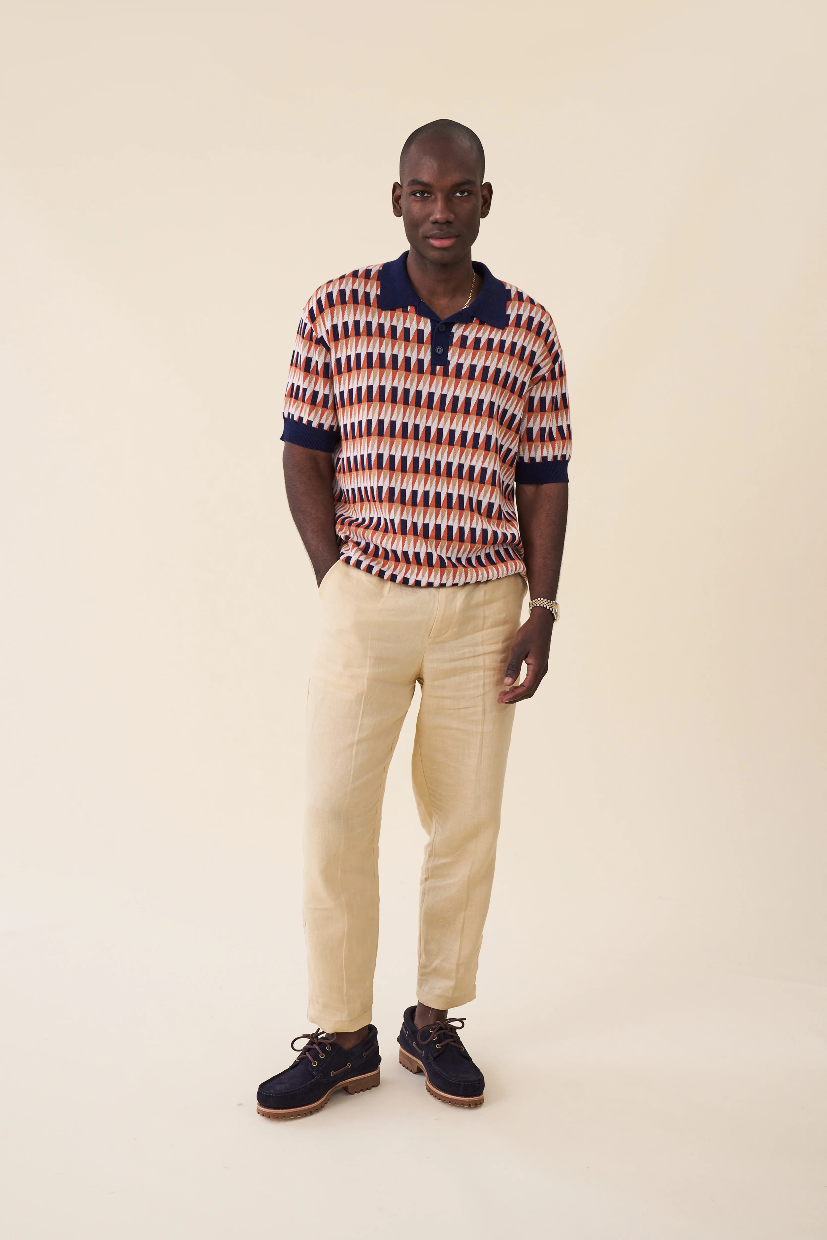 SMART PLEAT LINEN TROUSERS - MAIZE YELLOW - Image 7