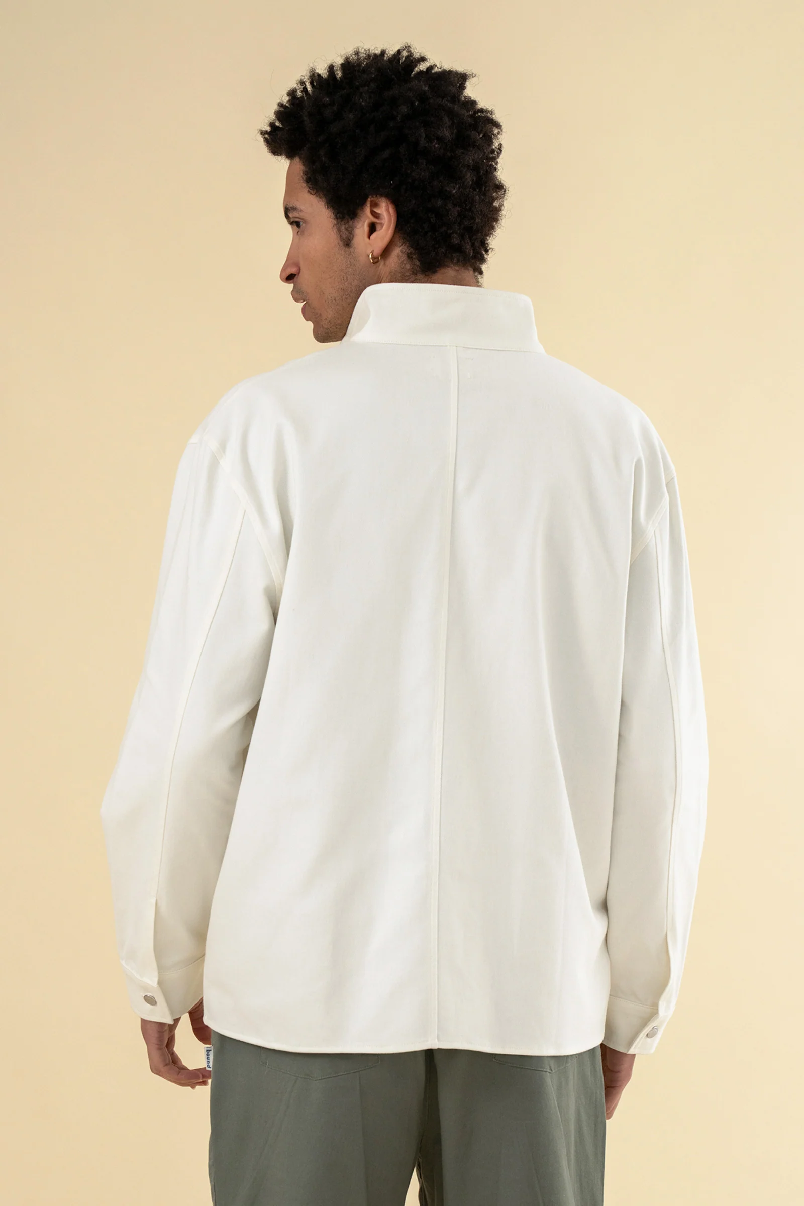 SOFT CANVAS OVERSHIRT - OFF WHITE - Image 4