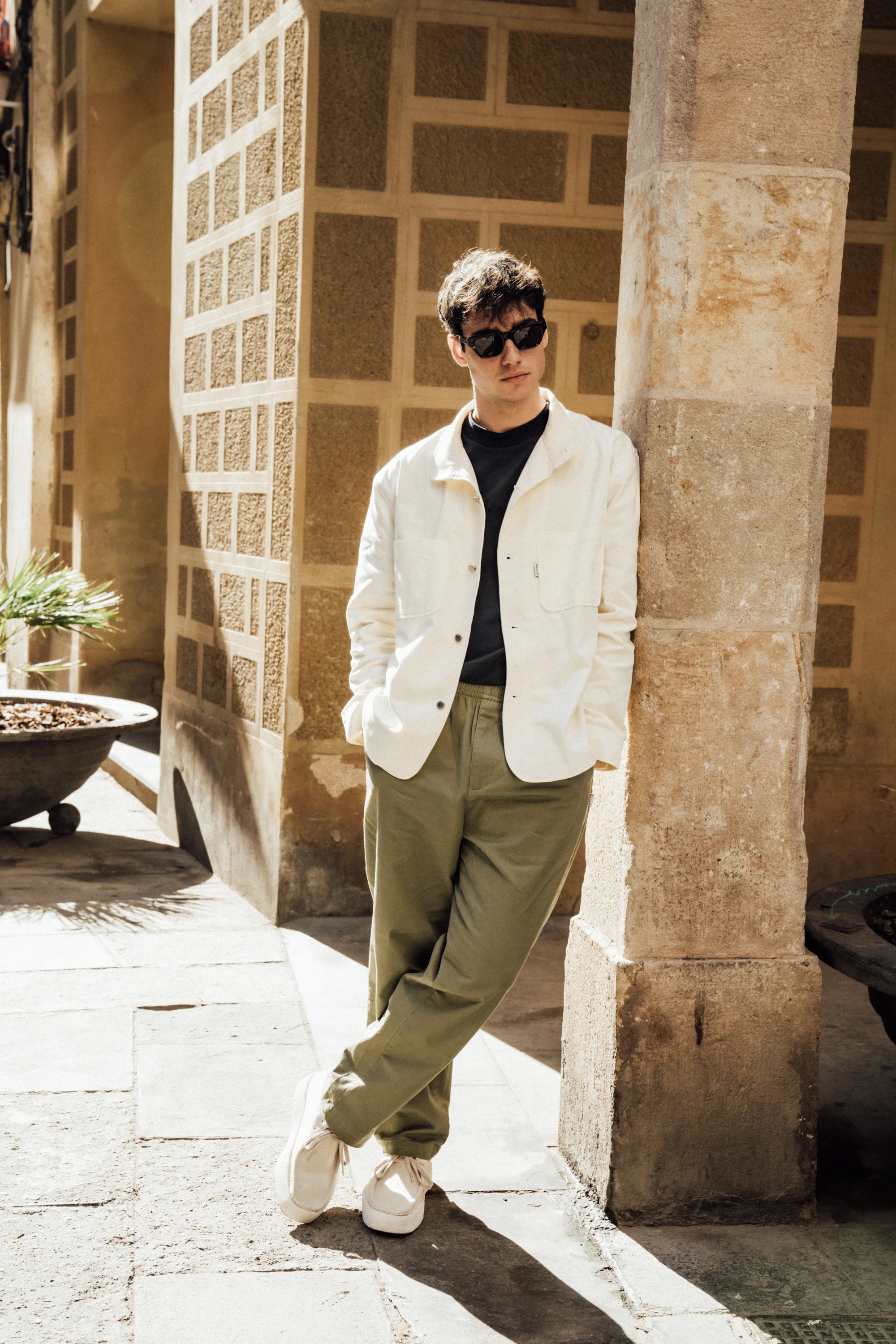 SOFT CANVAS OVERSHIRT - OFF WHITE - Image 8