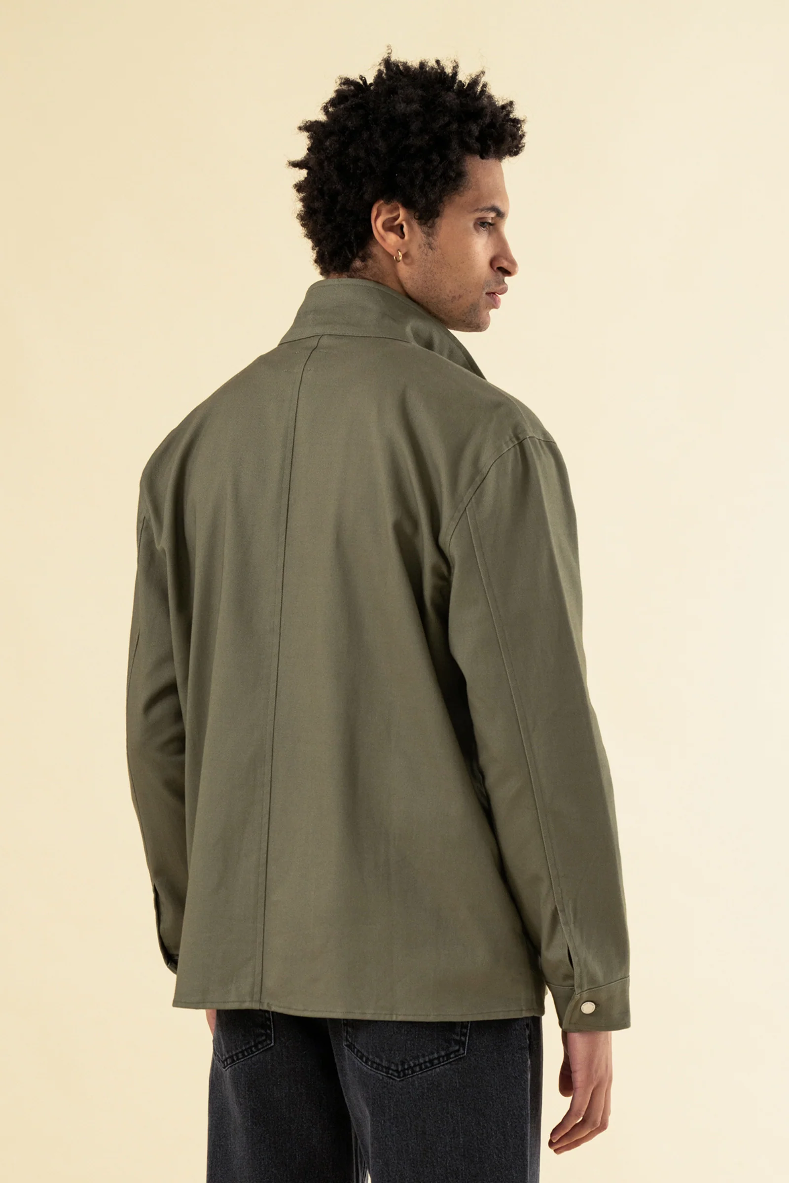 SOFT CANVAS OVERSHIRT - KHAKI - Image 4