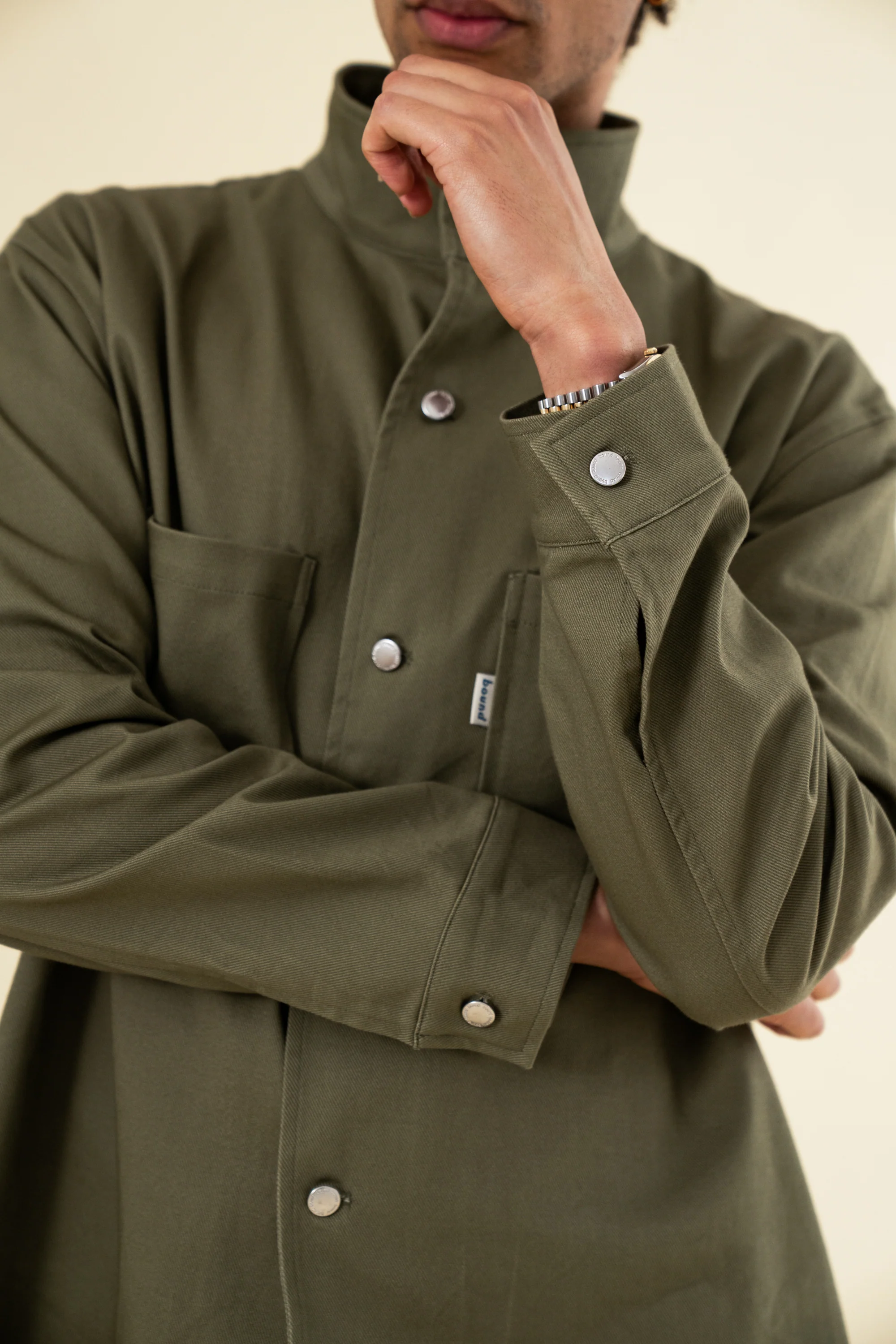 SOFT CANVAS OVERSHIRT - KHAKI - Image 5