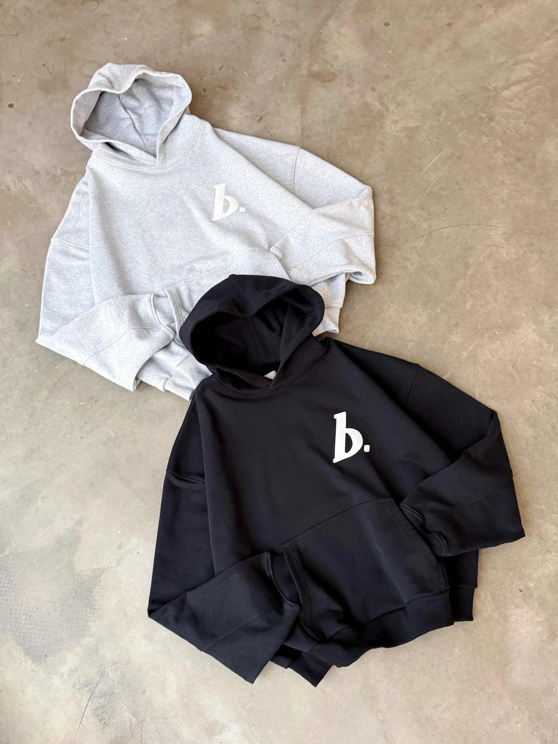 STAMP HOODIE TWIN PACK - BLACK/GREY MARL - Image 2