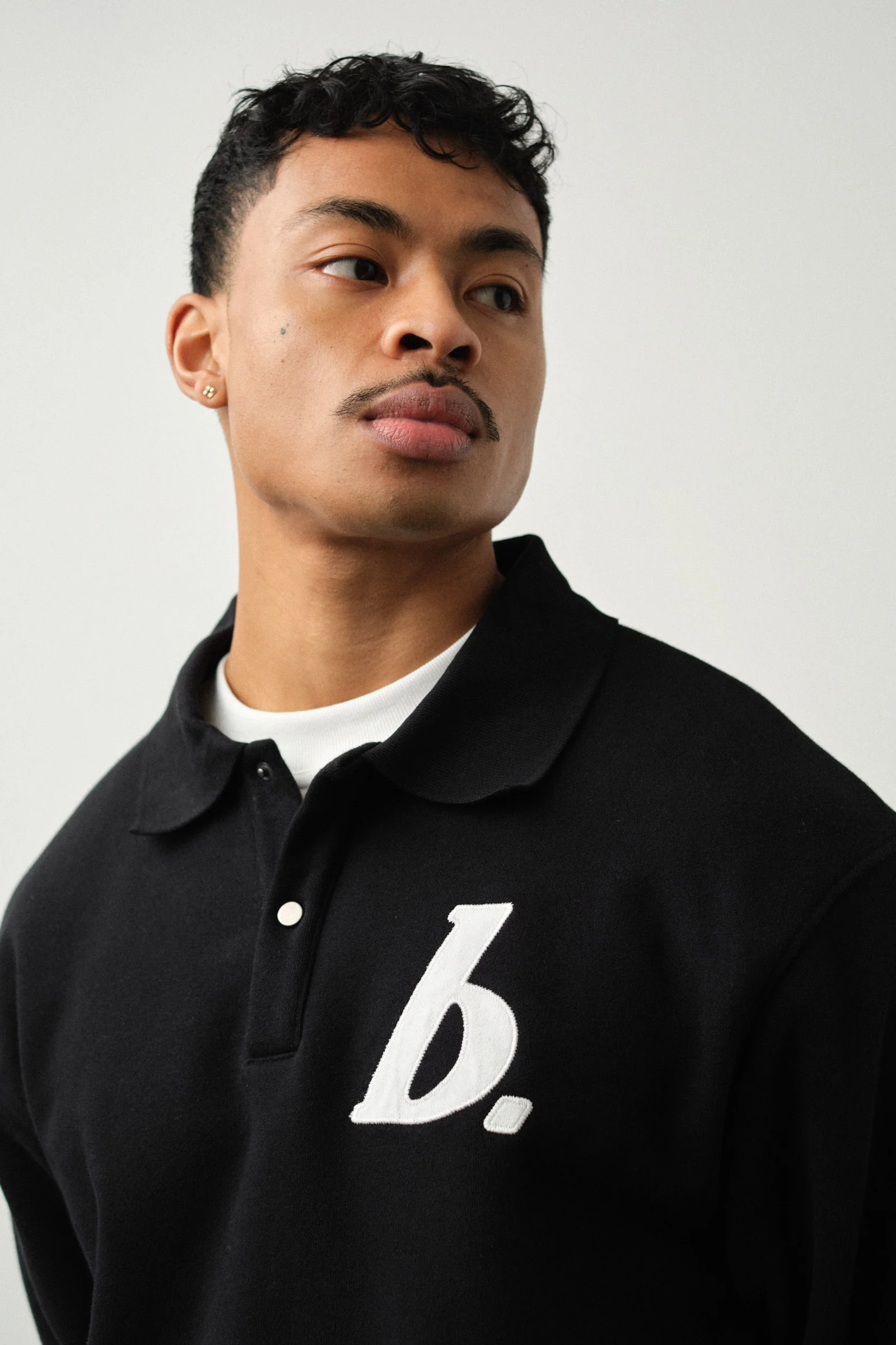 STAMP POLO SWEAT - BLACK - Image 4