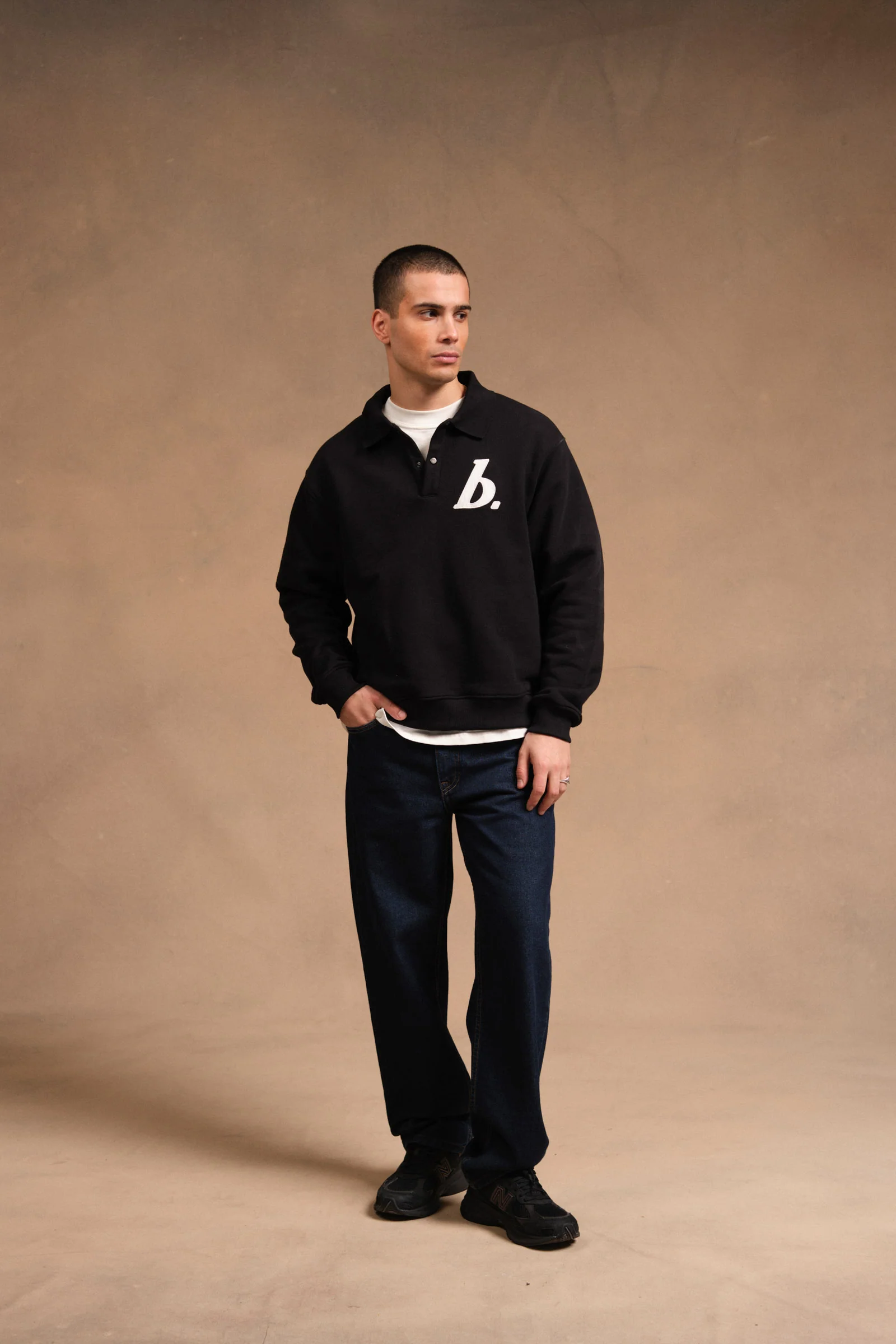 STAMP POLO SWEAT - BLACK - Image 5