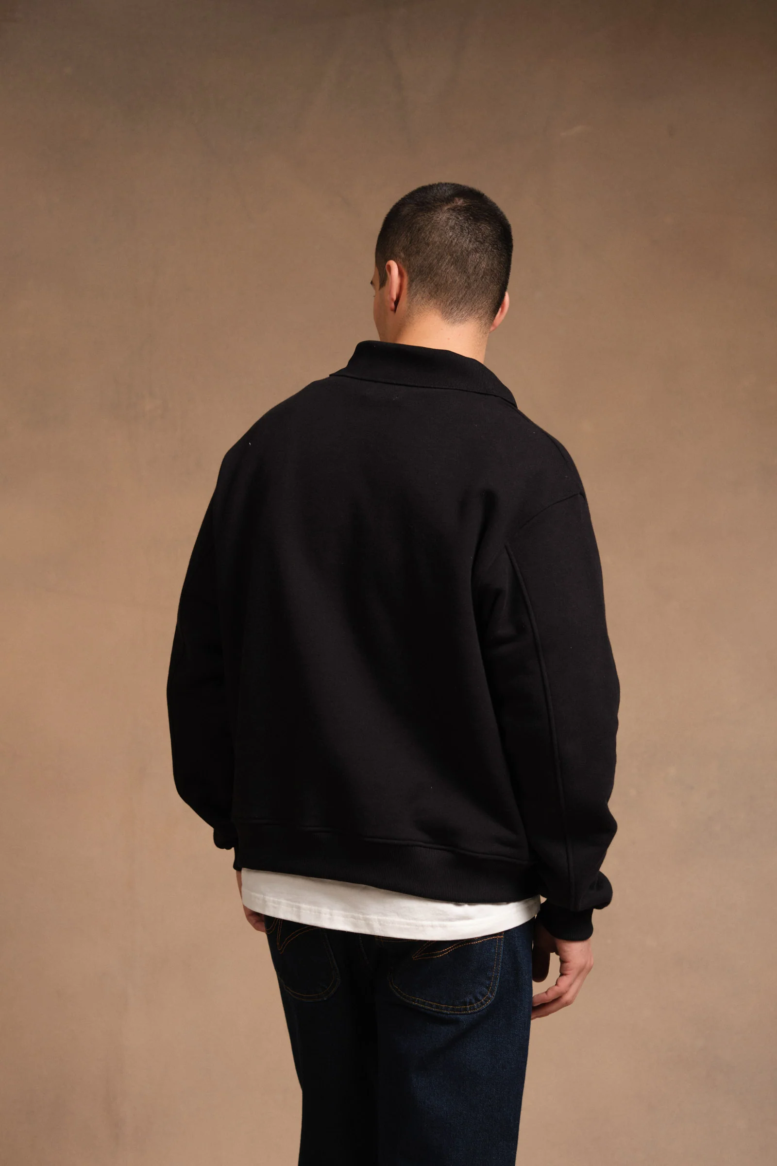 STAMP POLO SWEAT - BLACK - Image 7