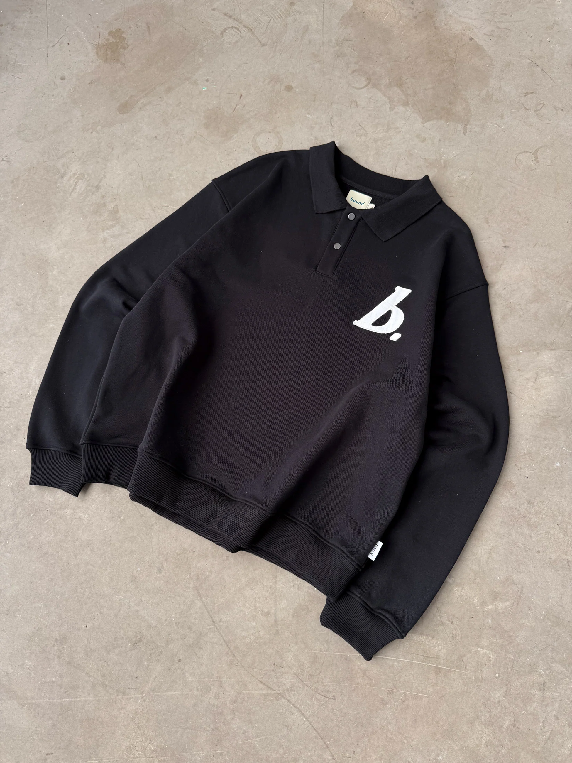 STAMP POLO SWEAT - BLACK - Image 8
