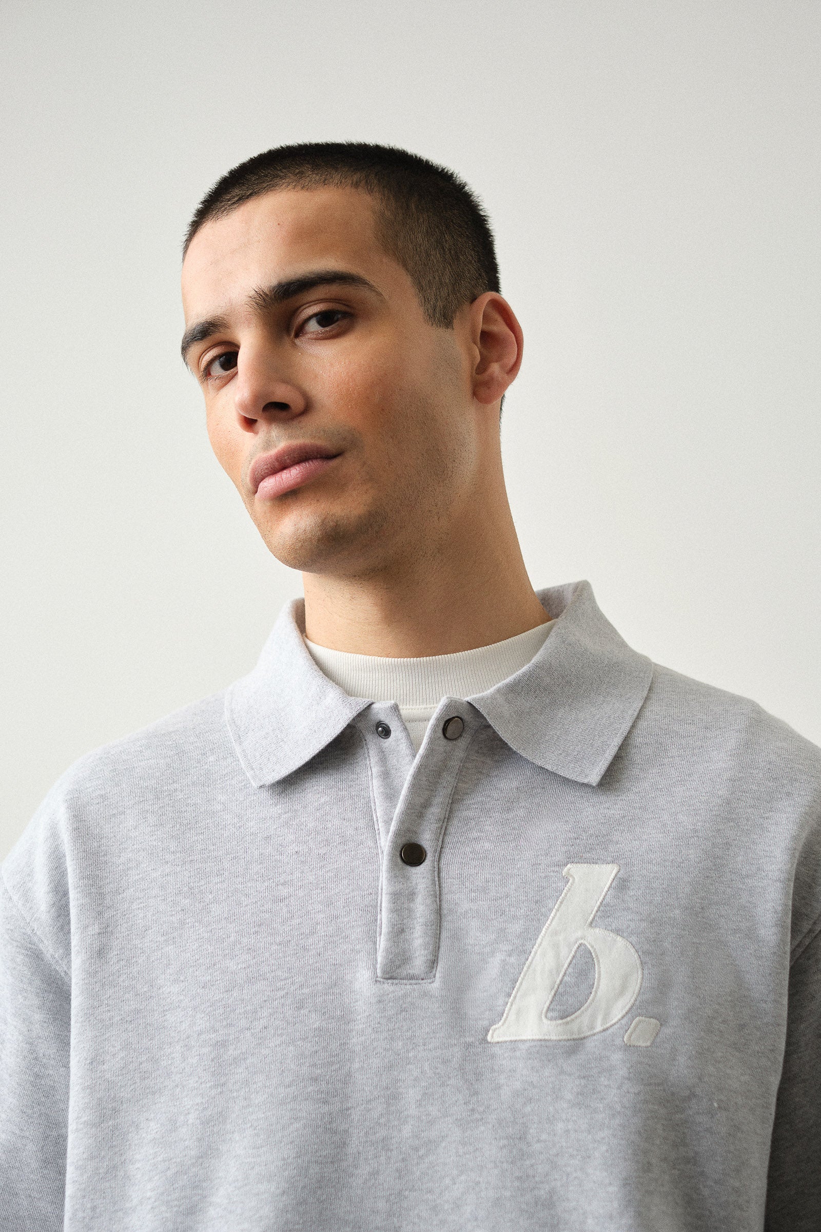 STAMP POLO SWEAT - GREY MARL - Image 4