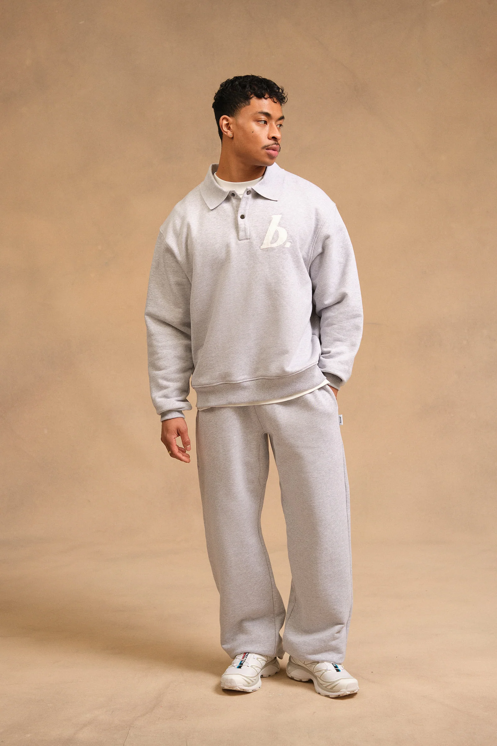STAMP POLO SWEAT - GREY MARL - Image 7