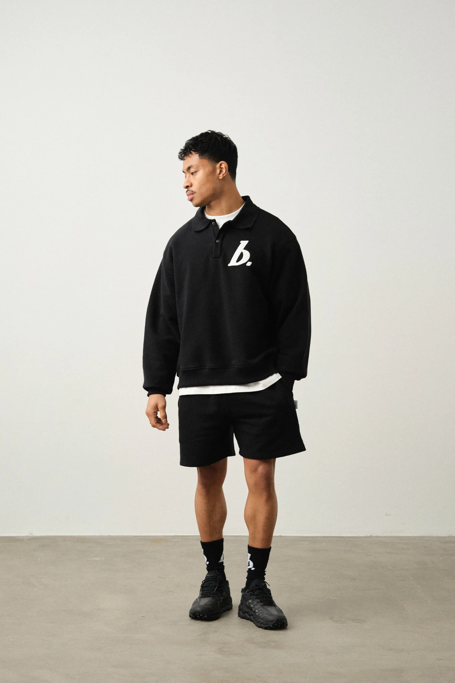 STAMP POLO SWEAT TWIN PACK - BLACK/GREY MARL - Image 3