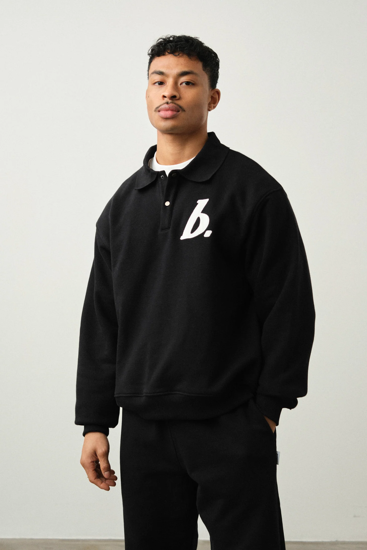 STAMP POLO SWEAT TWIN PACK - BLACK/GREY MARL - Image 5