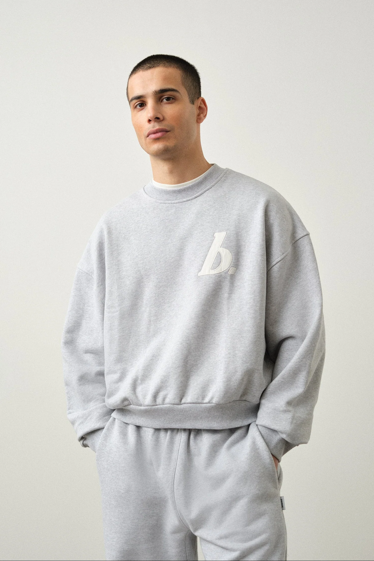 STAMP SWEATER - GREY MARL - Image 2