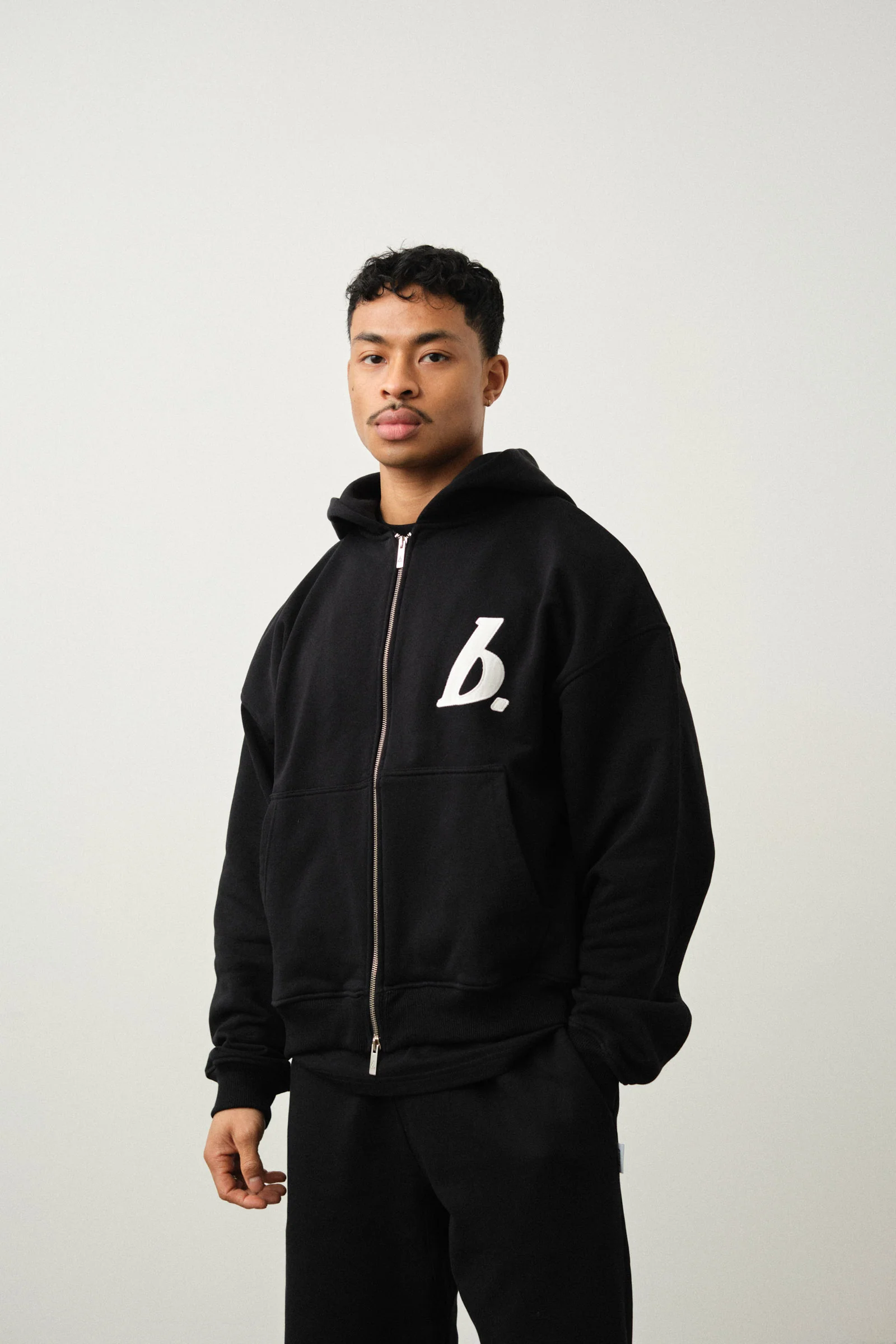 STAMP ZIP-UP HOODIE TWIN PACK - BLACK/GREY MARL - Image 3