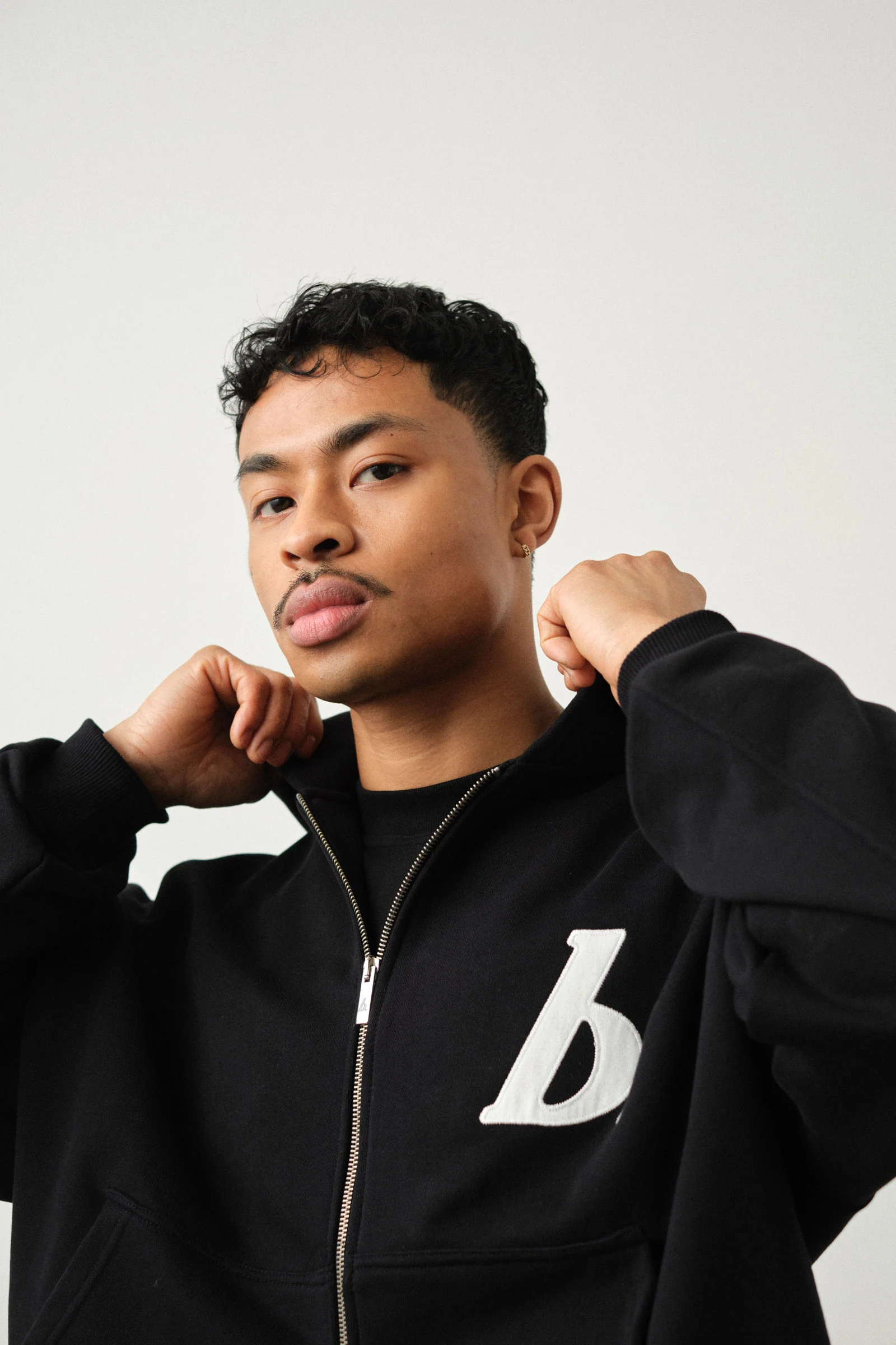 STAMP ZIP-UP HOODIE TWIN PACK - BLACK/GREY MARL - Image 6