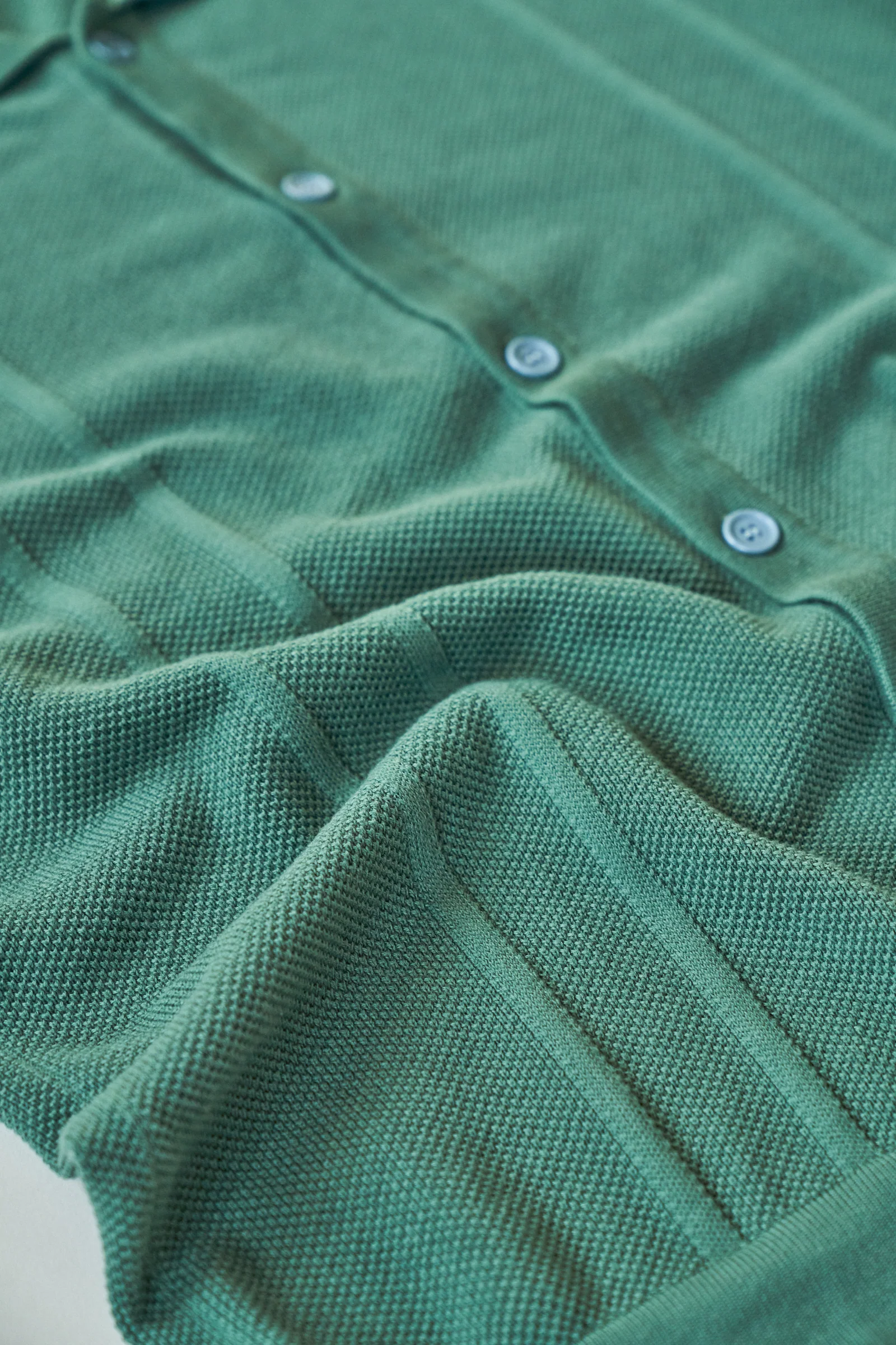STANLEY WAFFLE KNIT POLO - HUNTER GREEN - Image 9