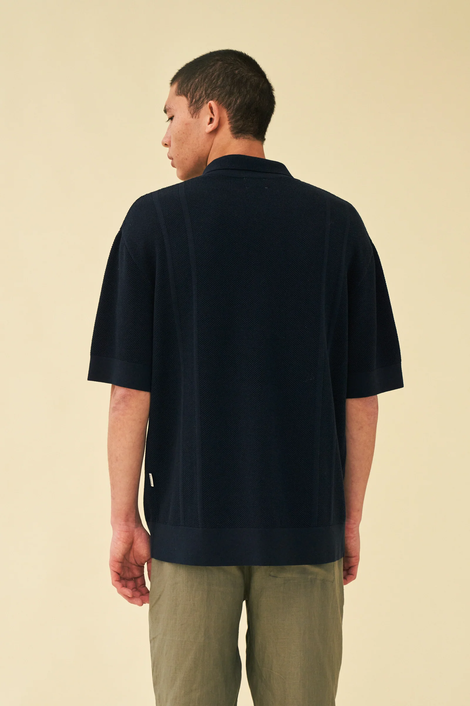 STANLEY WAFFLE KNIT POLO - NAVY - Image 4