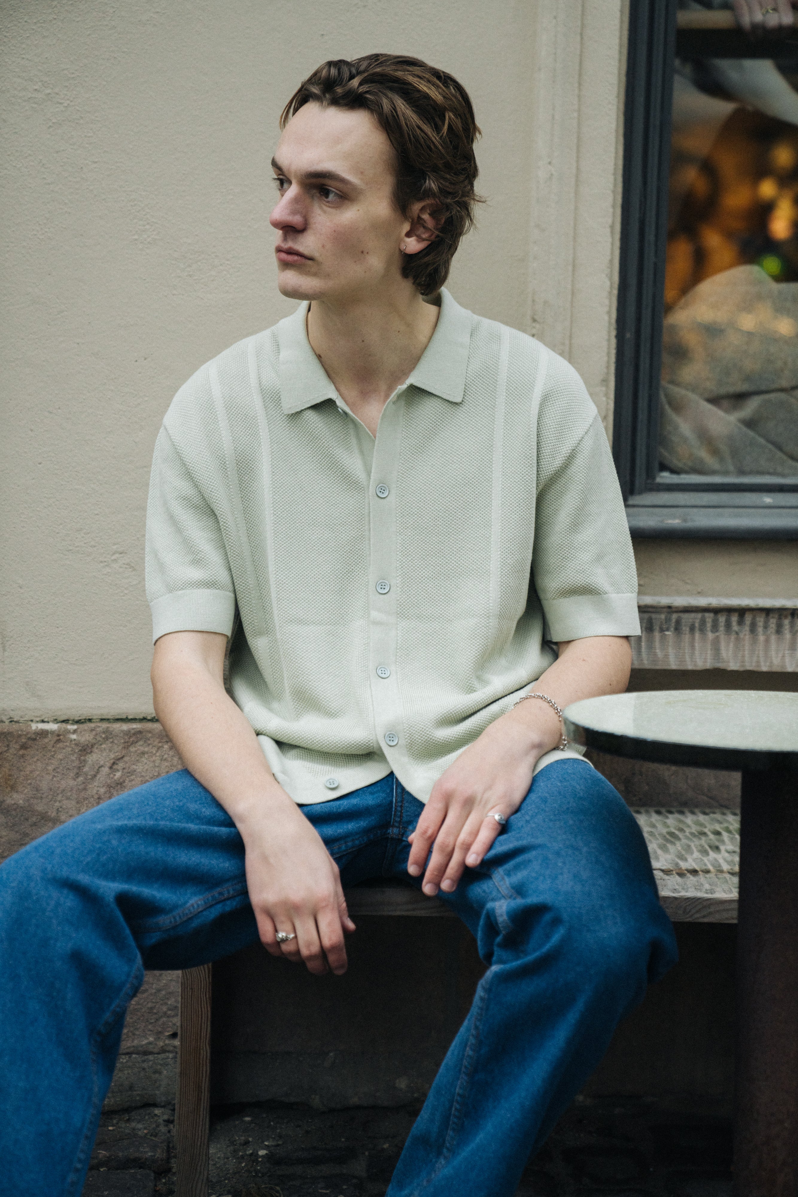 STANLEY WAFFLE KNIT POLO - PISTACHIO - Image 2