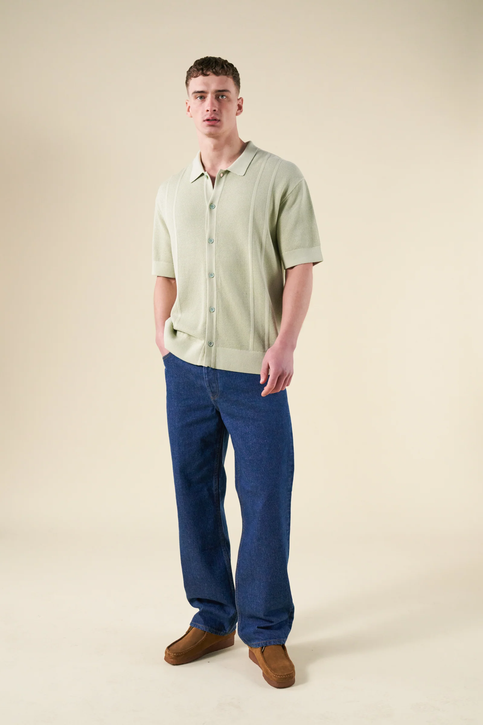 STANLEY WAFFLE KNIT POLO - PISTACHIO - Image 3