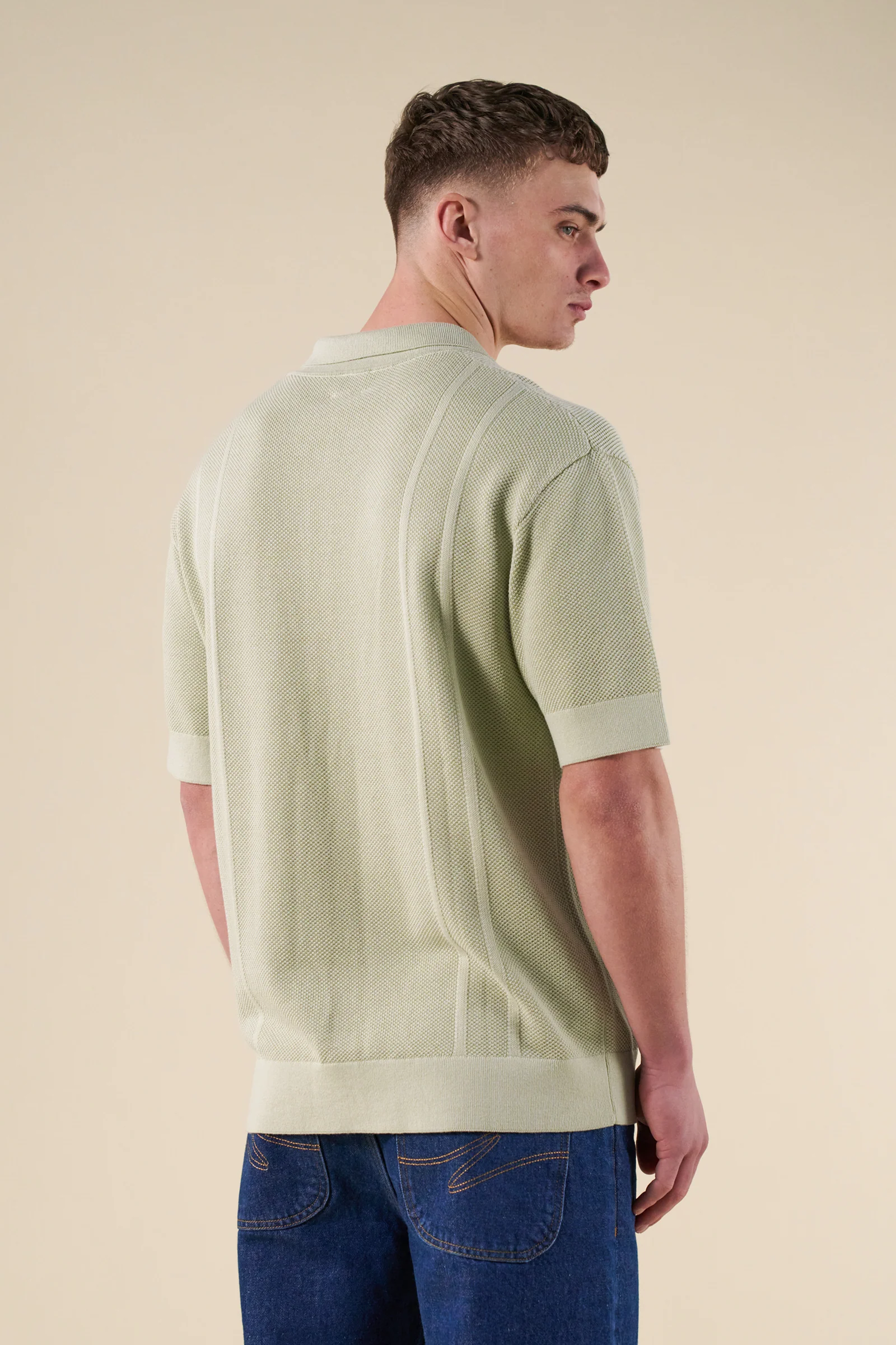 STANLEY WAFFLE KNIT POLO - PISTACHIO - Image 4