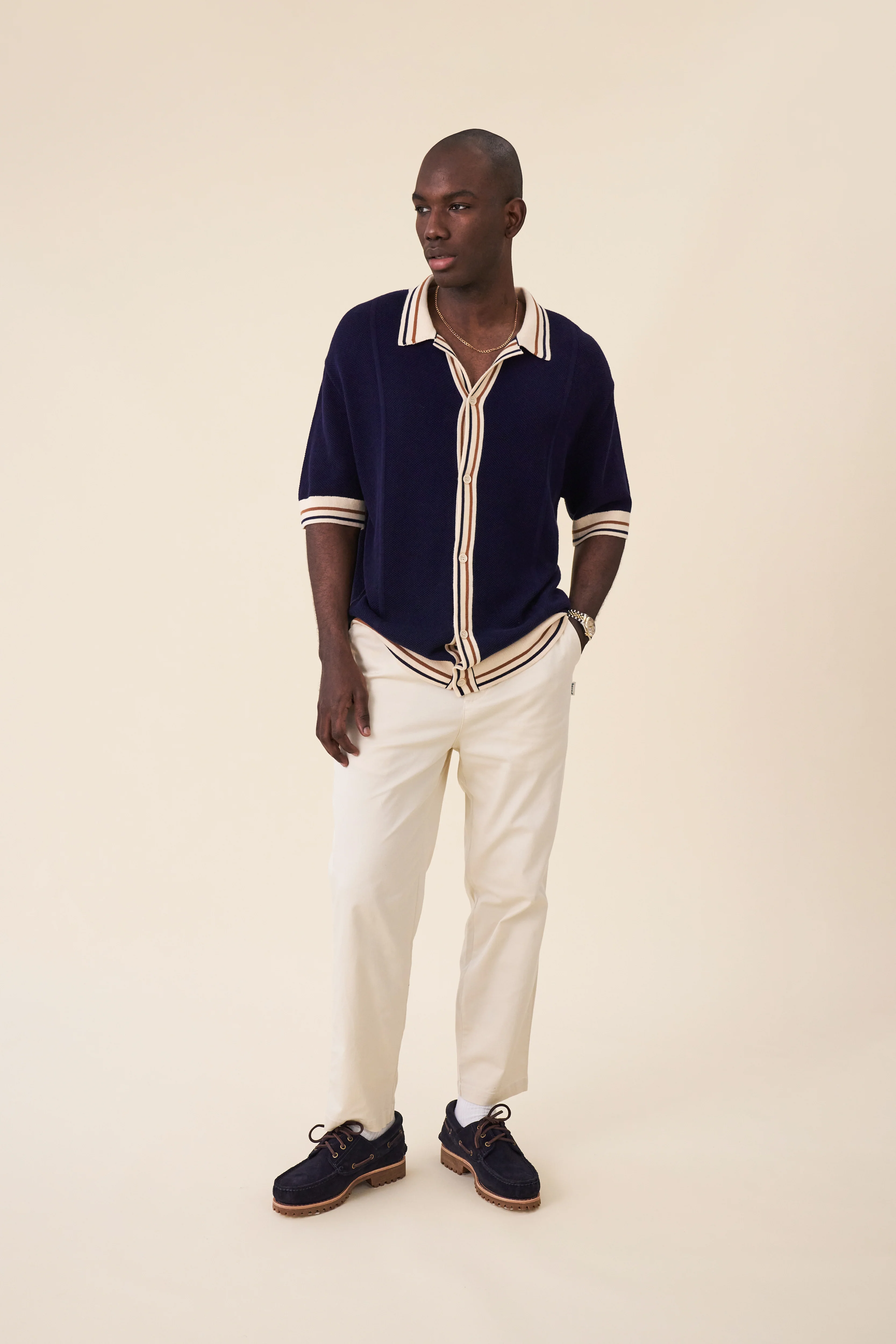 STEVIE WAFFLE TEXTURED KNIT POLO - Image 3