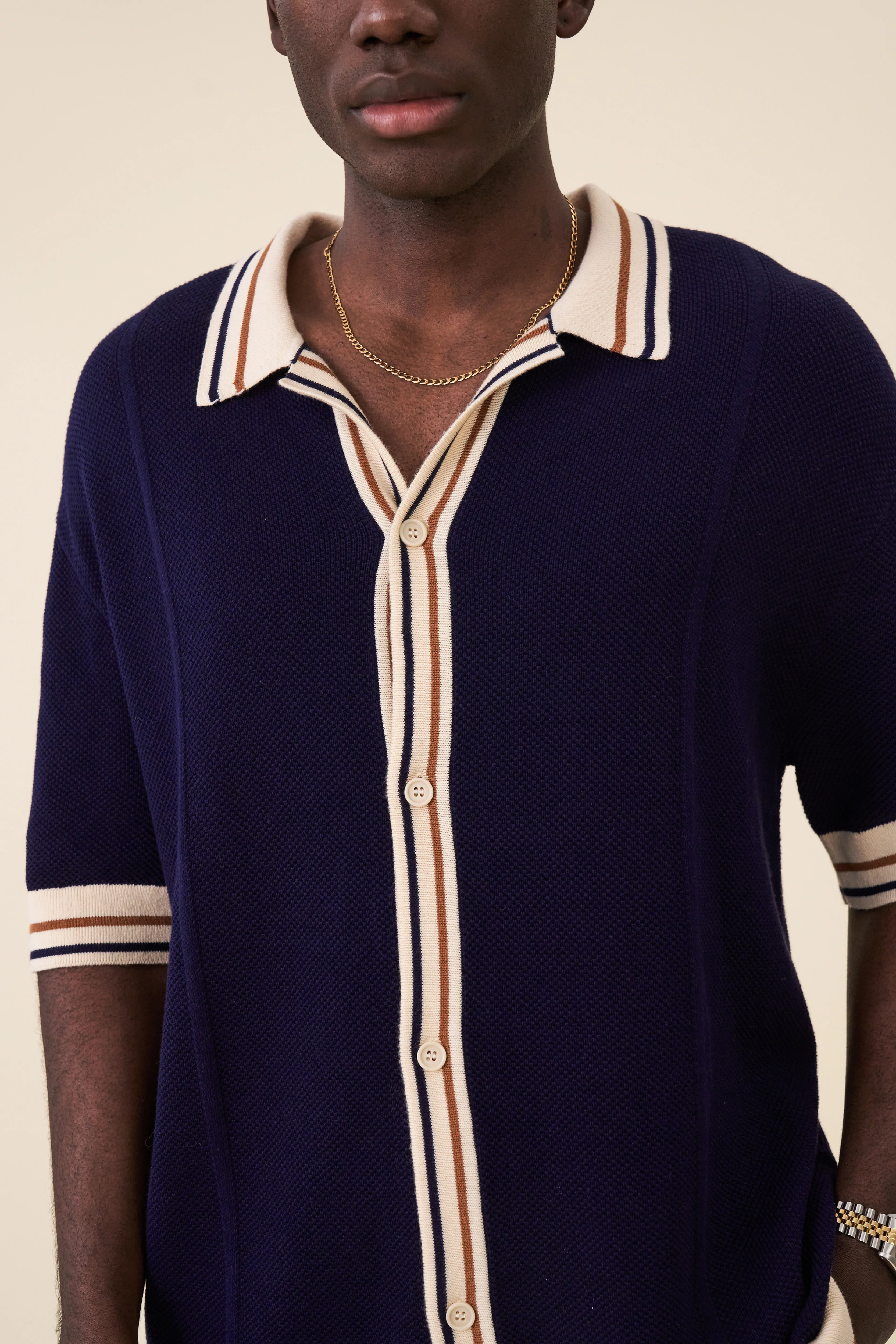 STEVIE WAFFLE TEXTURED KNIT POLO - Image 5