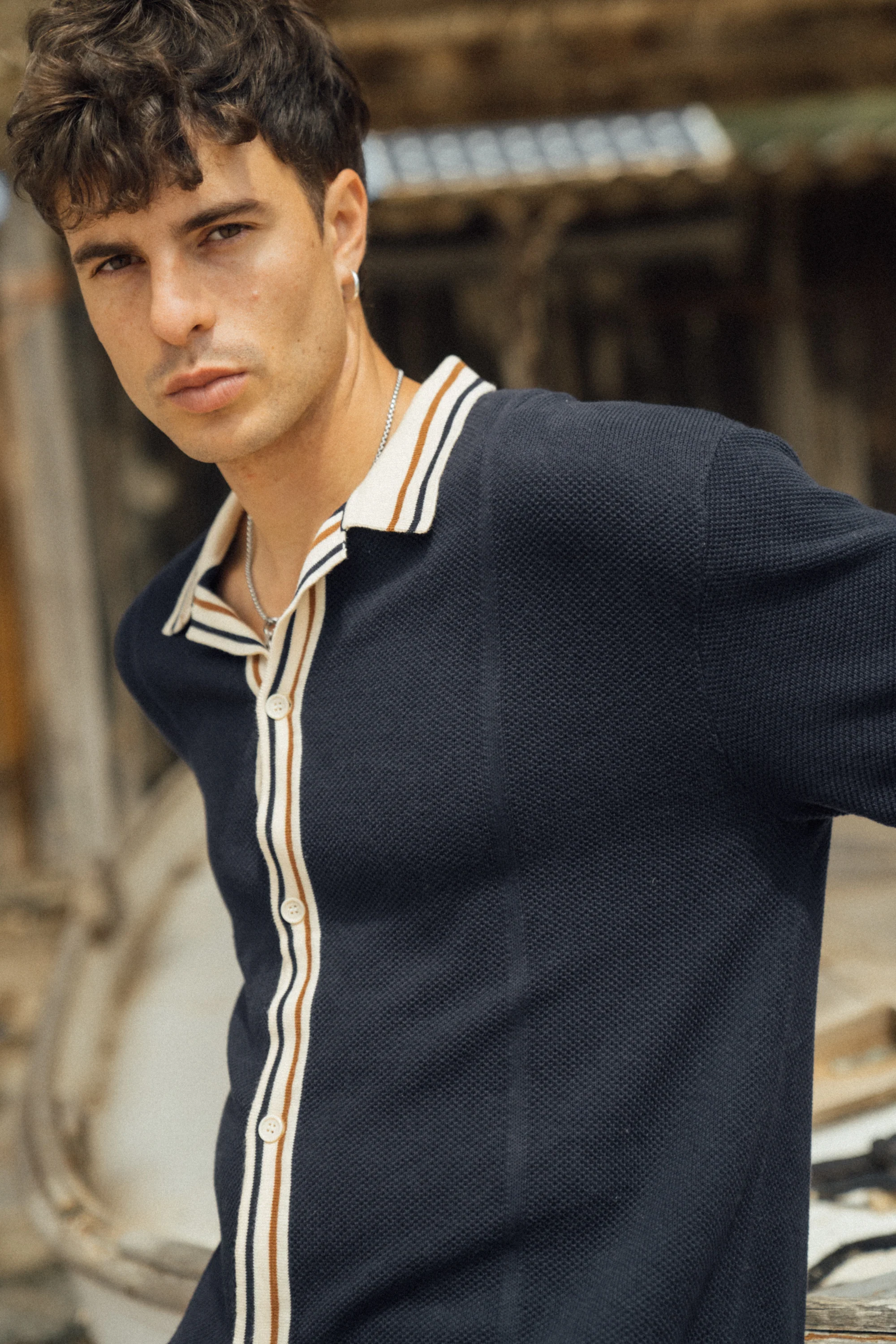 STEVIE WAFFLE TEXTURED KNIT POLO - Image 7