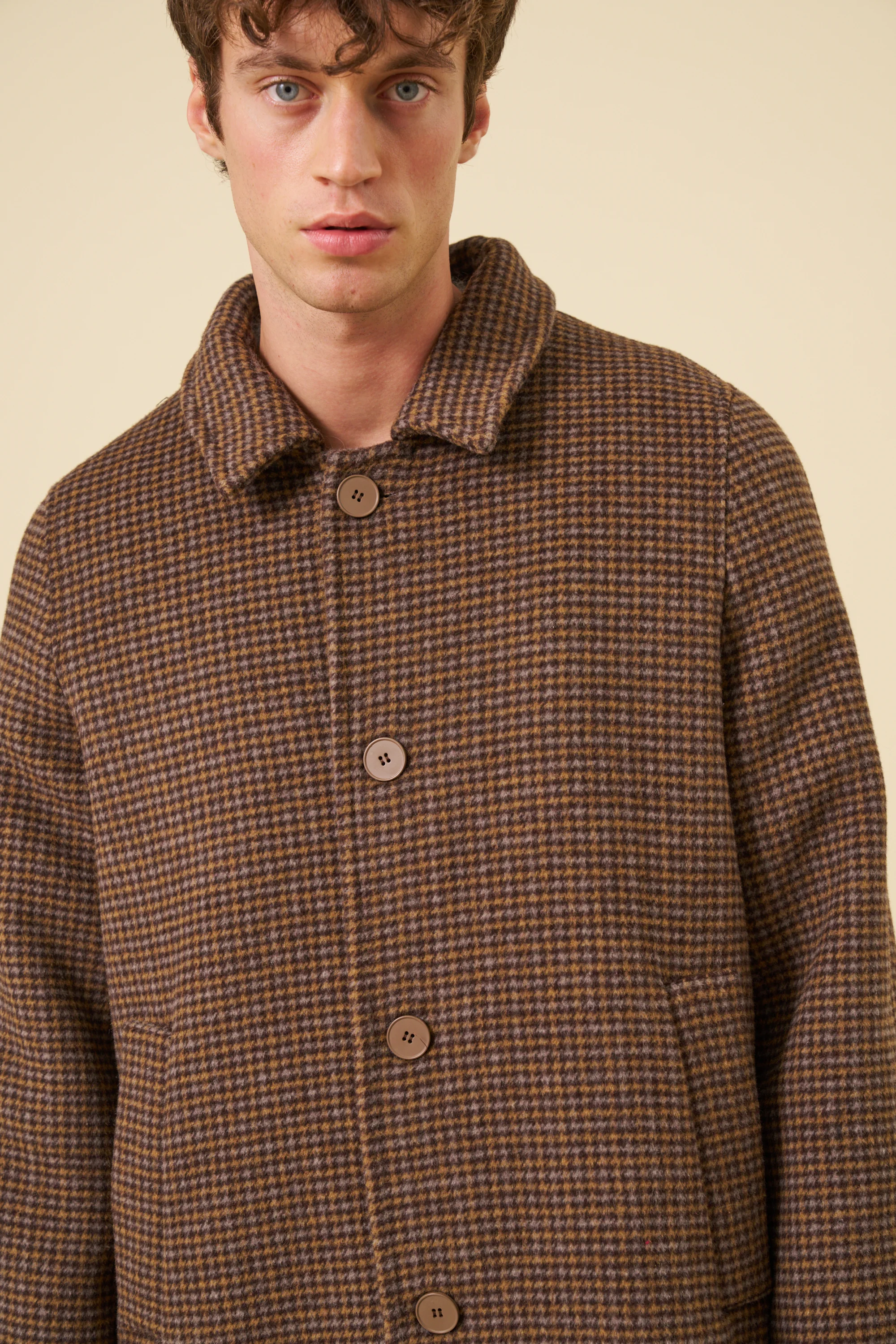 STEWART DOGTOOTH WOOL OVERCOAT - Image 4