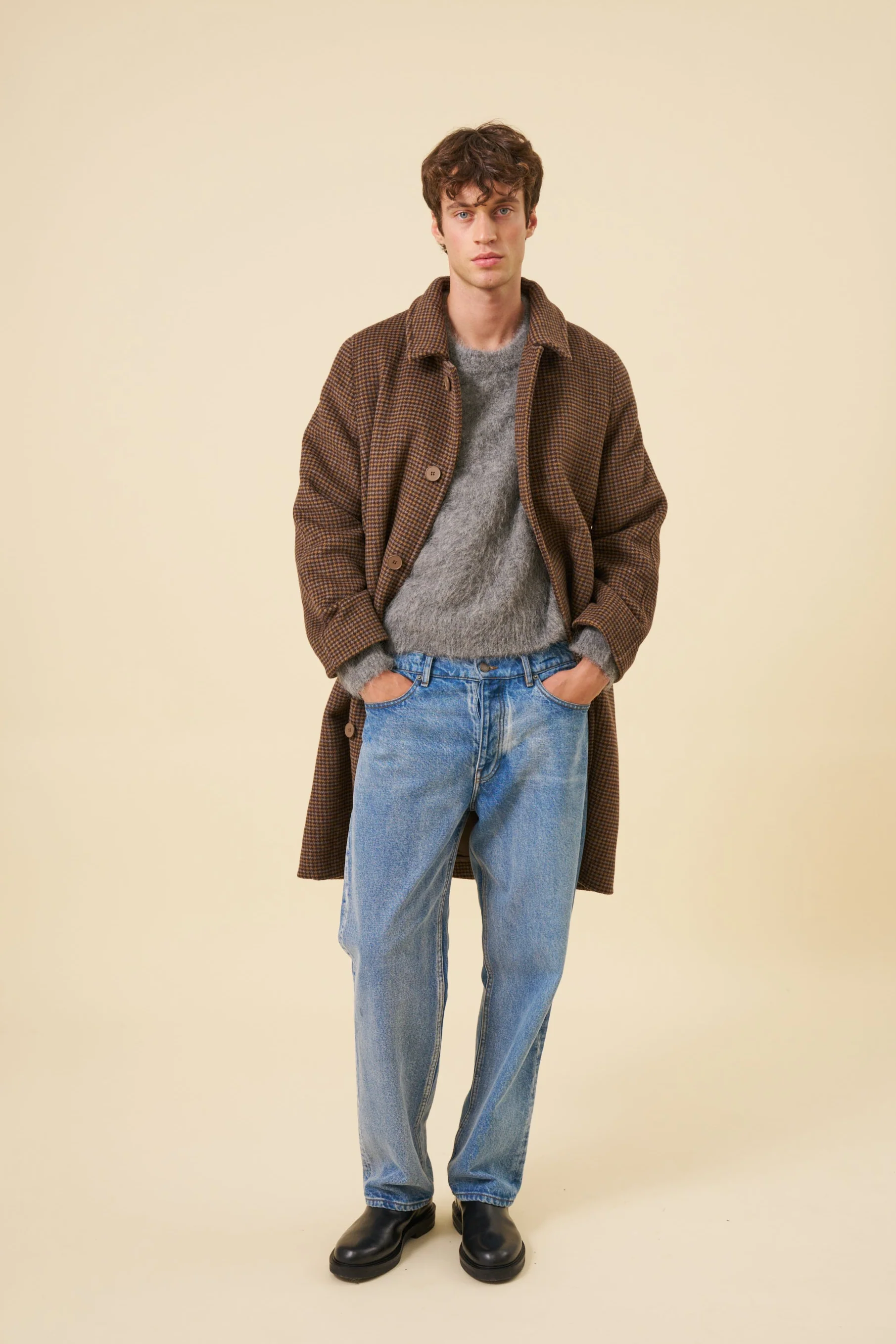 STEWART DOGTOOTH WOOL OVERCOAT - Image 9