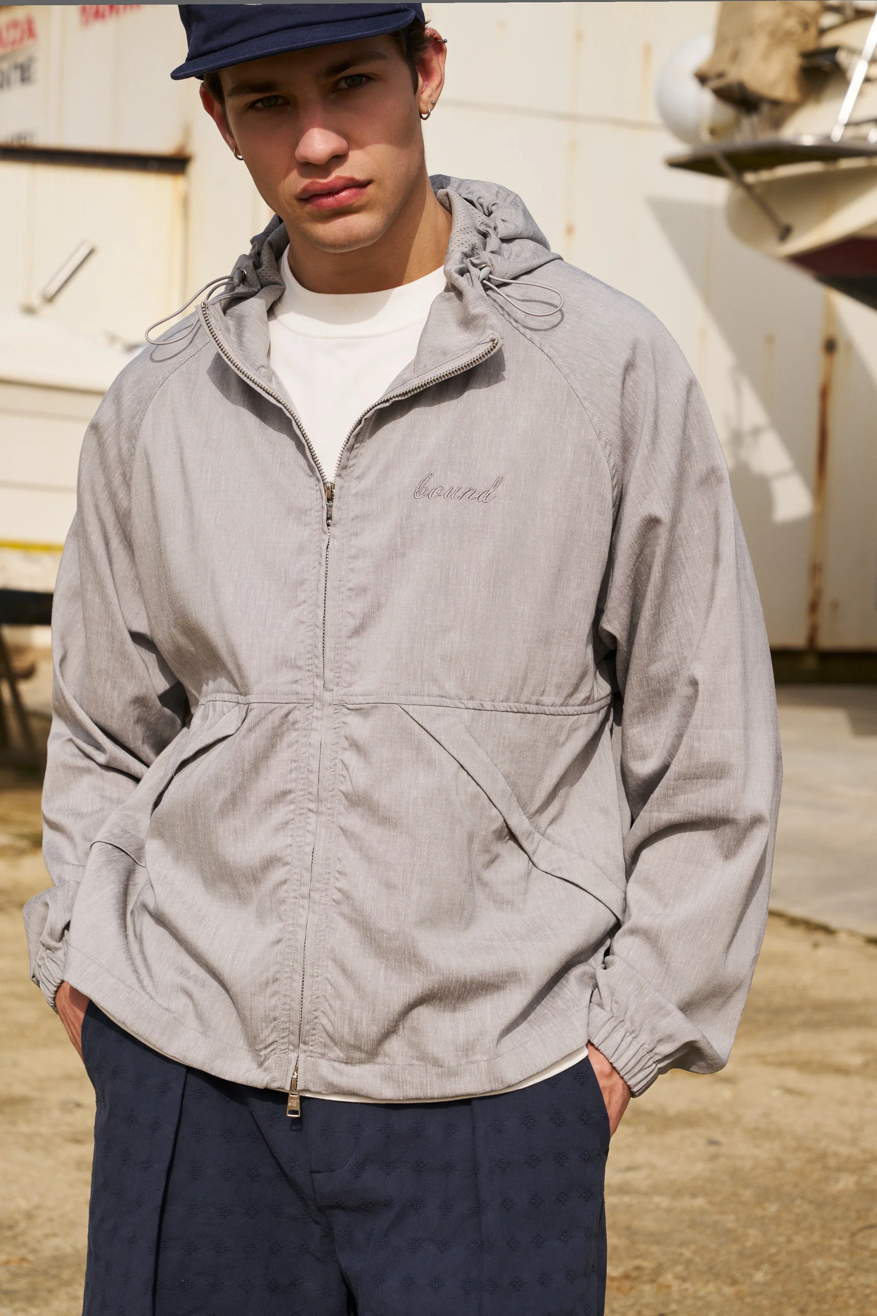 STORM GREY LINEN WINDBREAKER - Image 3