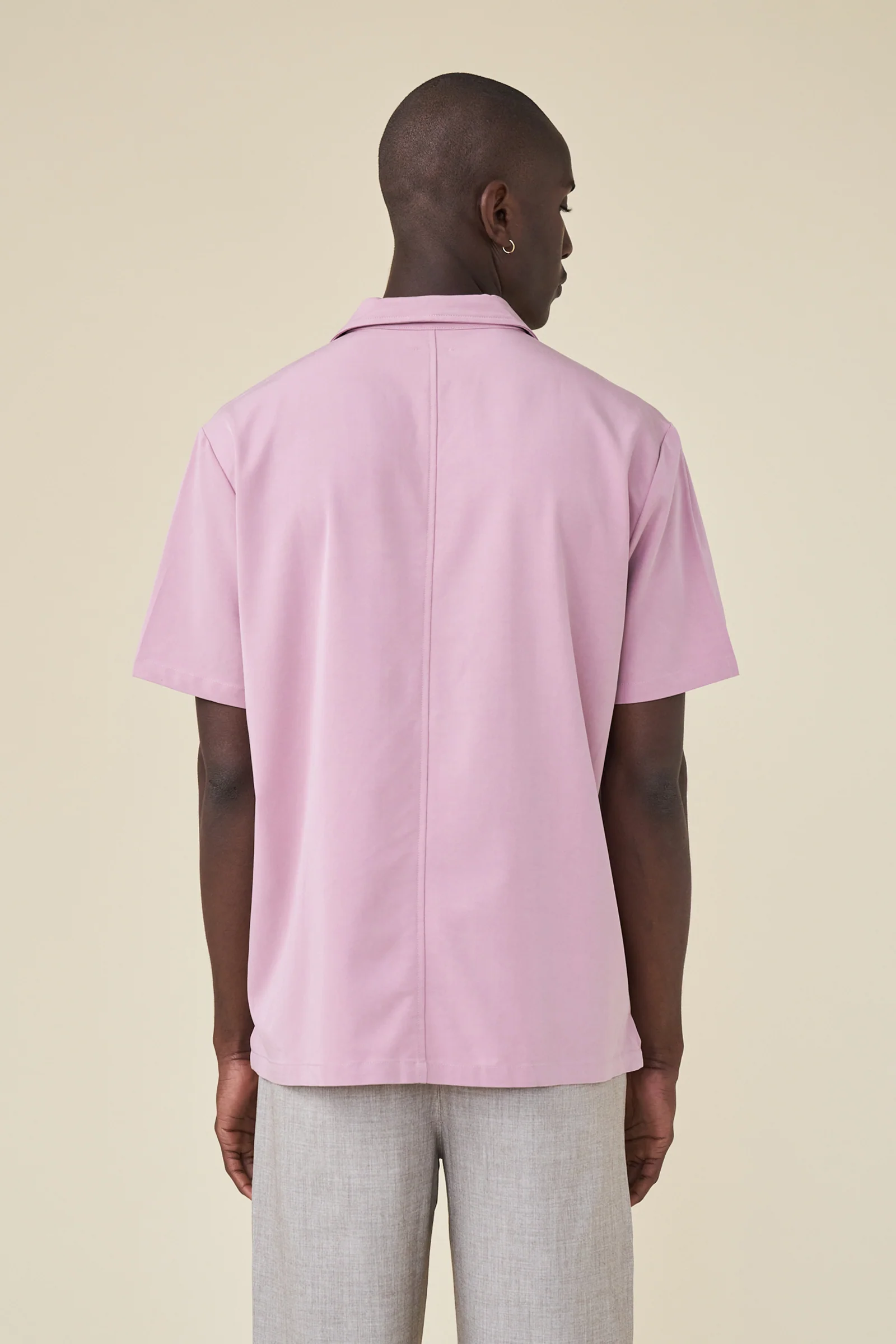 STRIKER PLEATED BOWLING SHIRT - ROSE TENCEL - Image 4