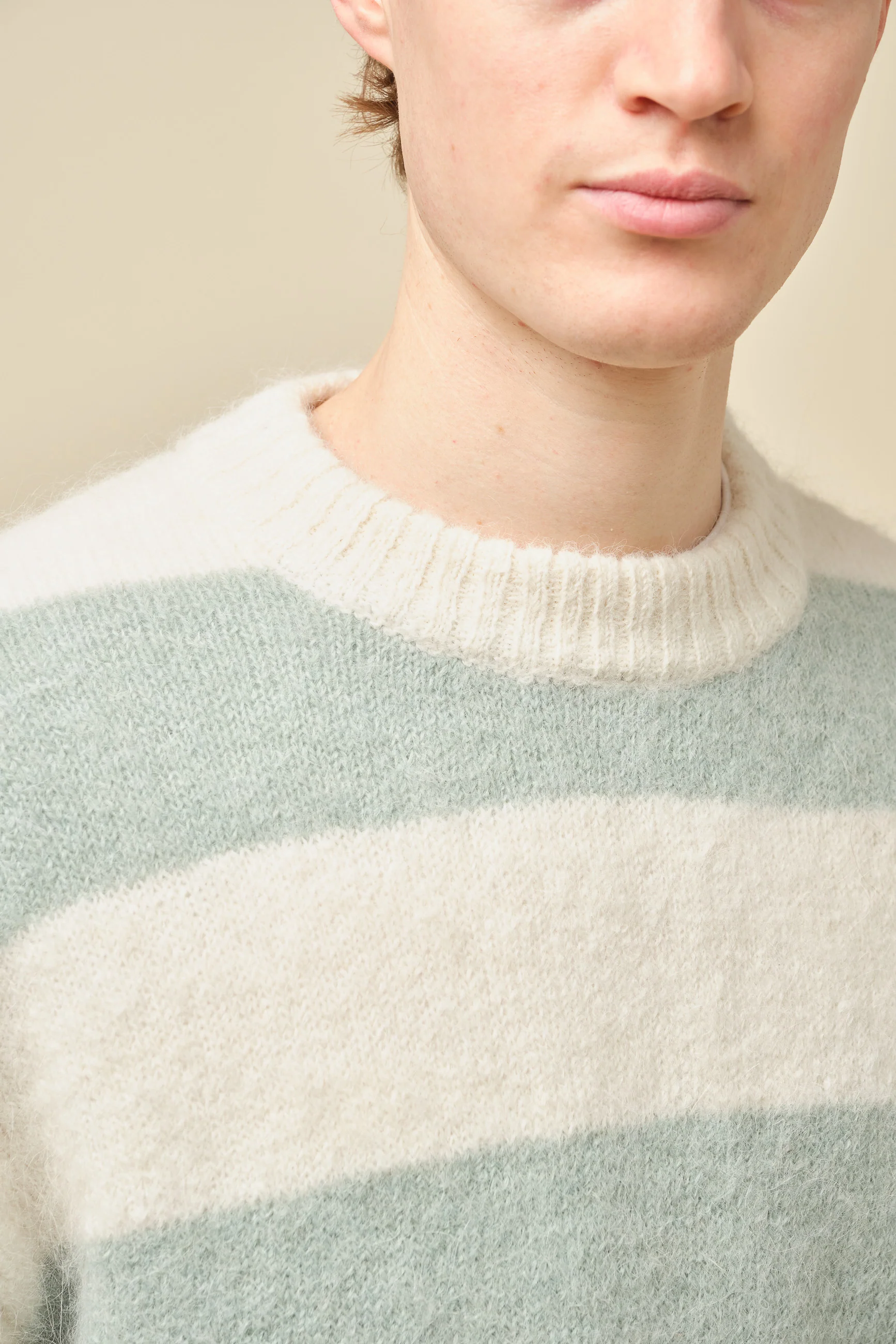 STRIPE ALPACA FLUFFY KNIT - MENTHE - Image 3