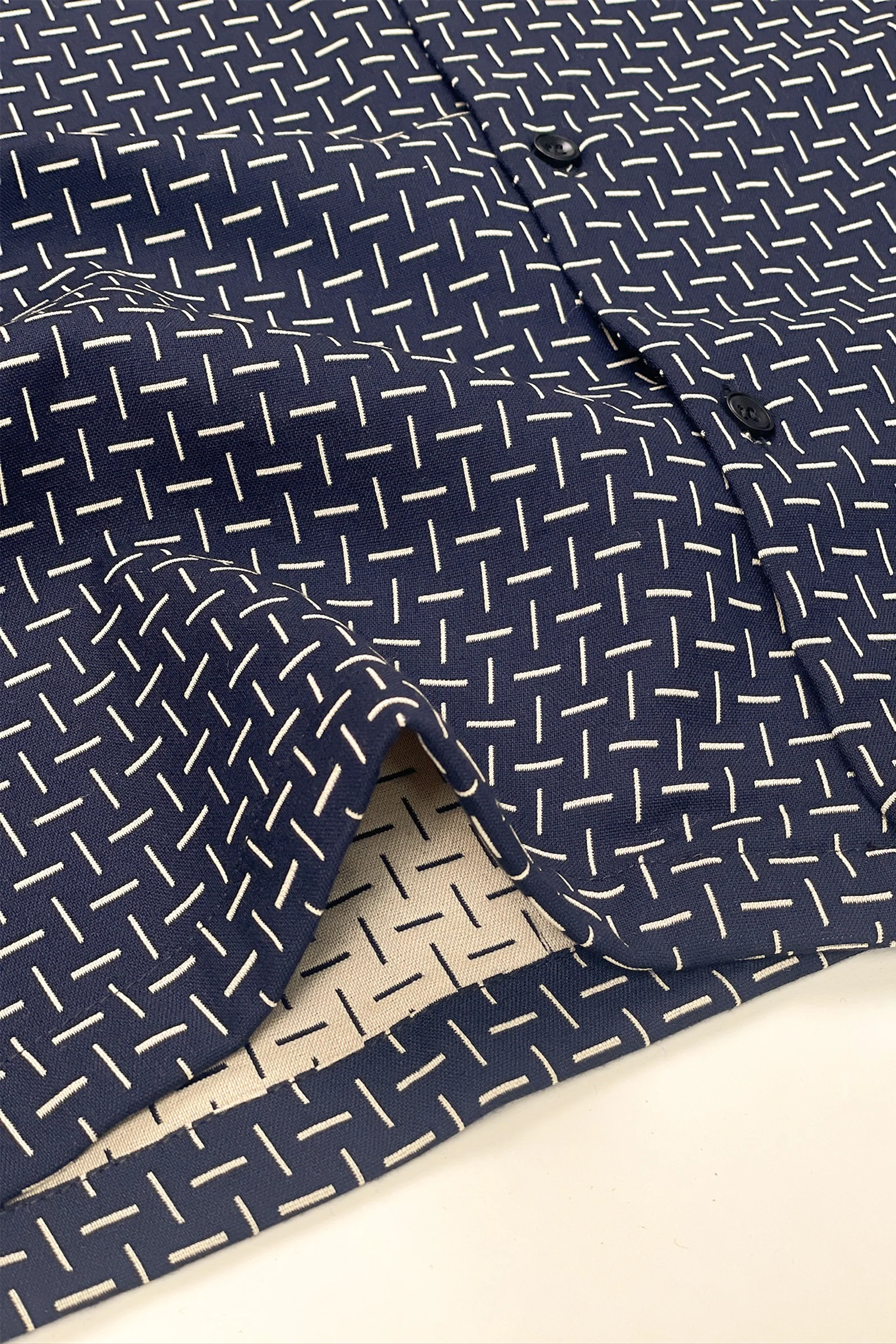 STRIPE CUBAN SS SHIRT - NAVY - Image 13