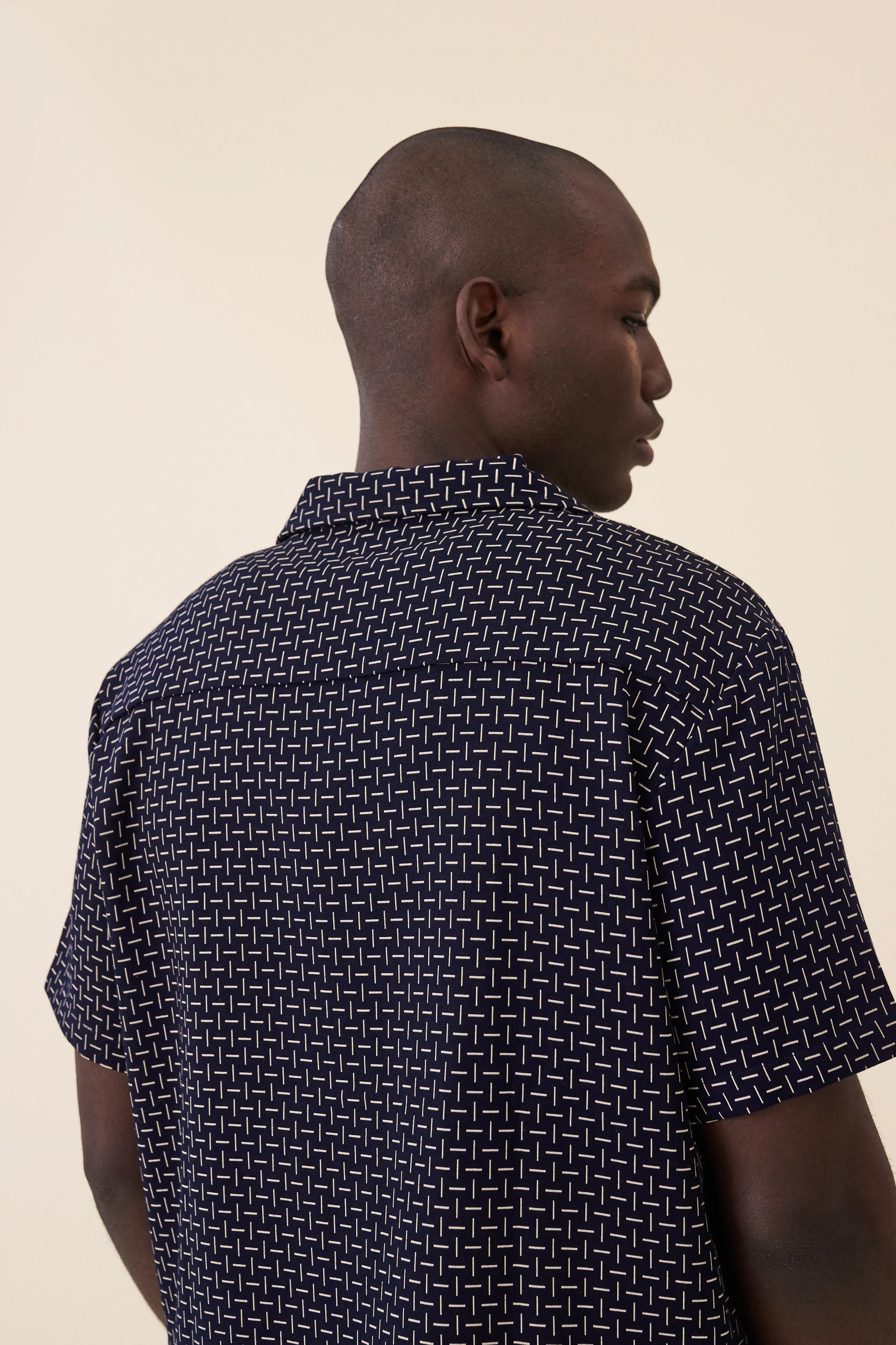 STRIPE CUBAN SS SHIRT - NAVY - Image 7