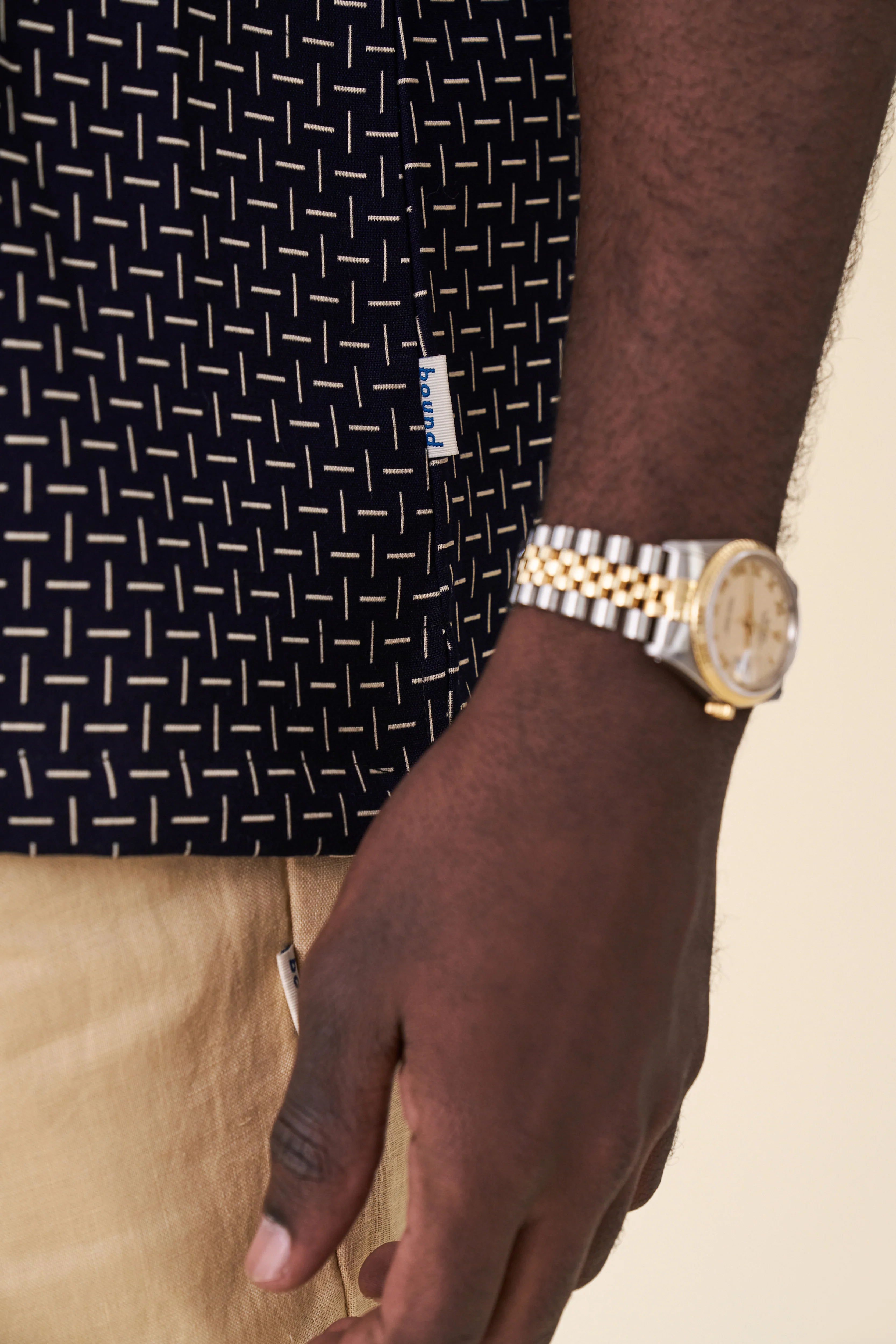 STRIPE CUBAN SS SHIRT - NAVY - Image 8