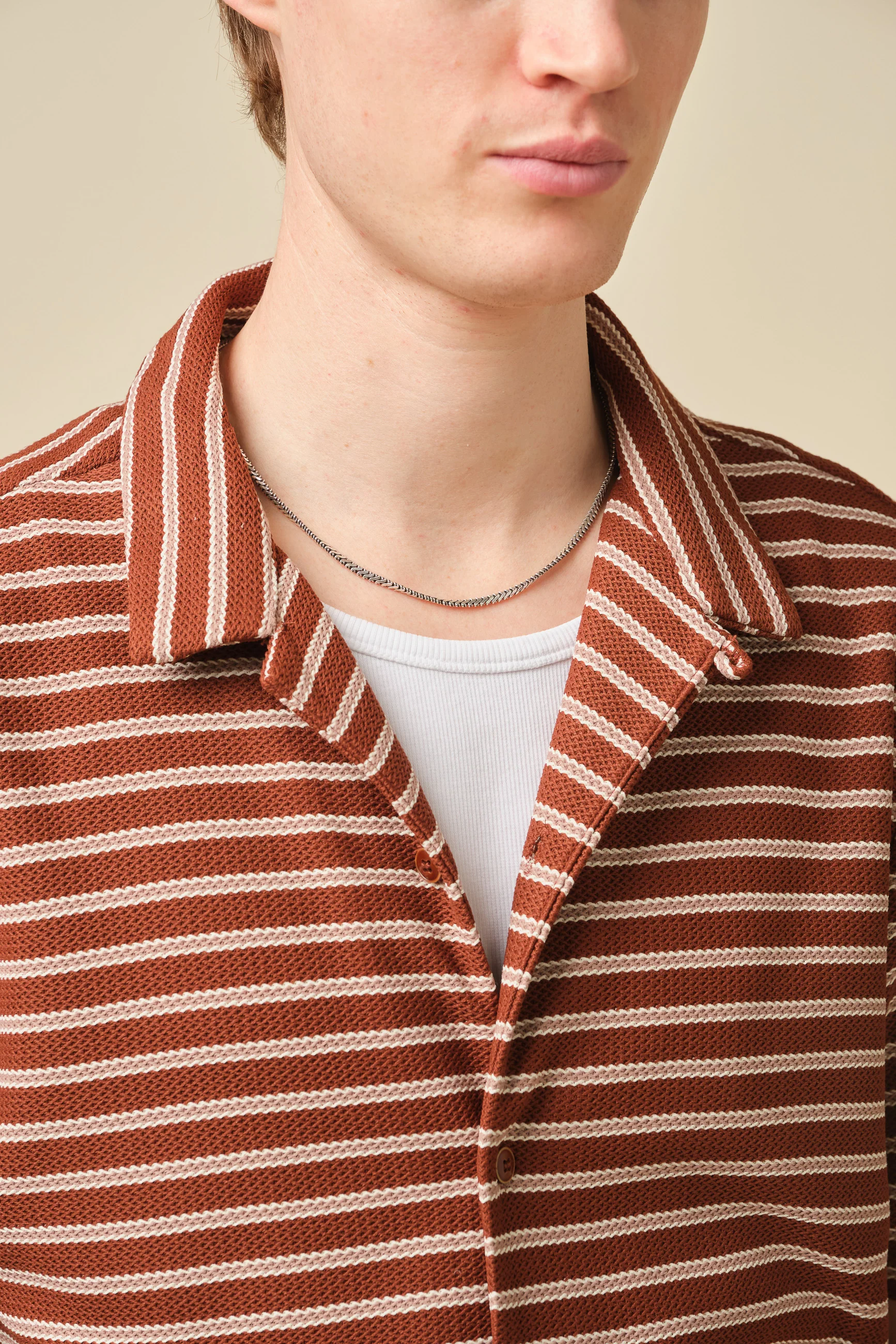 STRIPE JACQUARD RUST SHIRT - Image 2