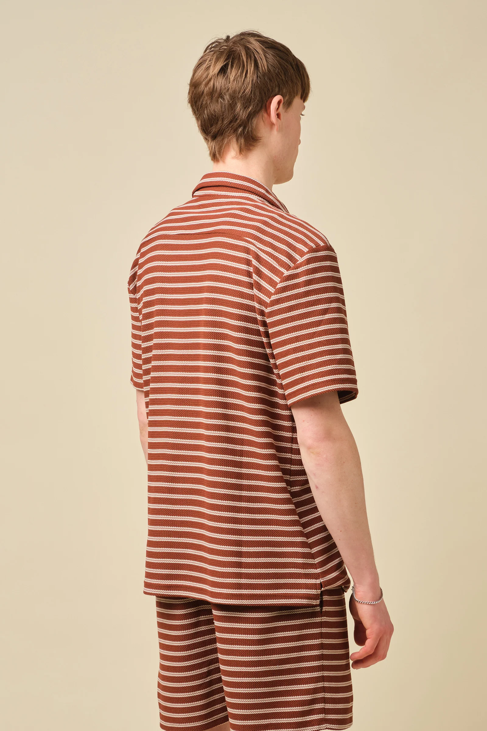 STRIPE JACQUARD RUST SHIRT - Image 3