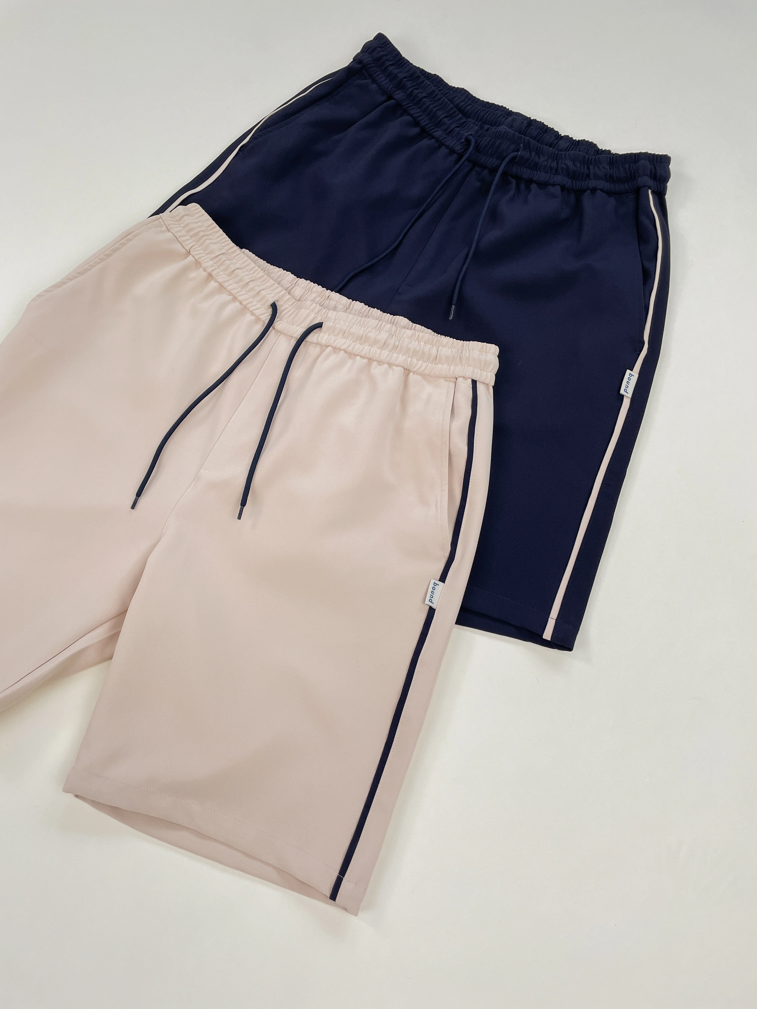 STRIPE TRACK SHORTS - NAVY / ECRU - Image 9