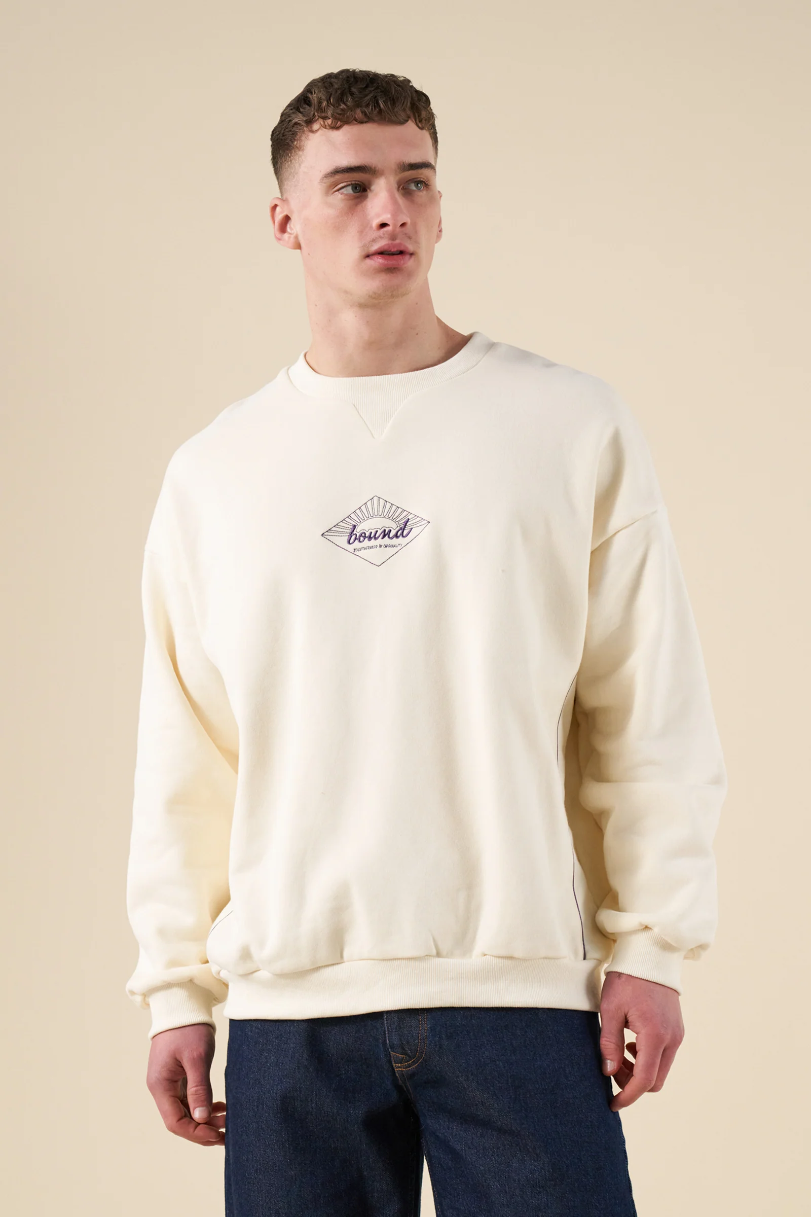 SUNRISE SWEATER - ECRU / PURPLE
