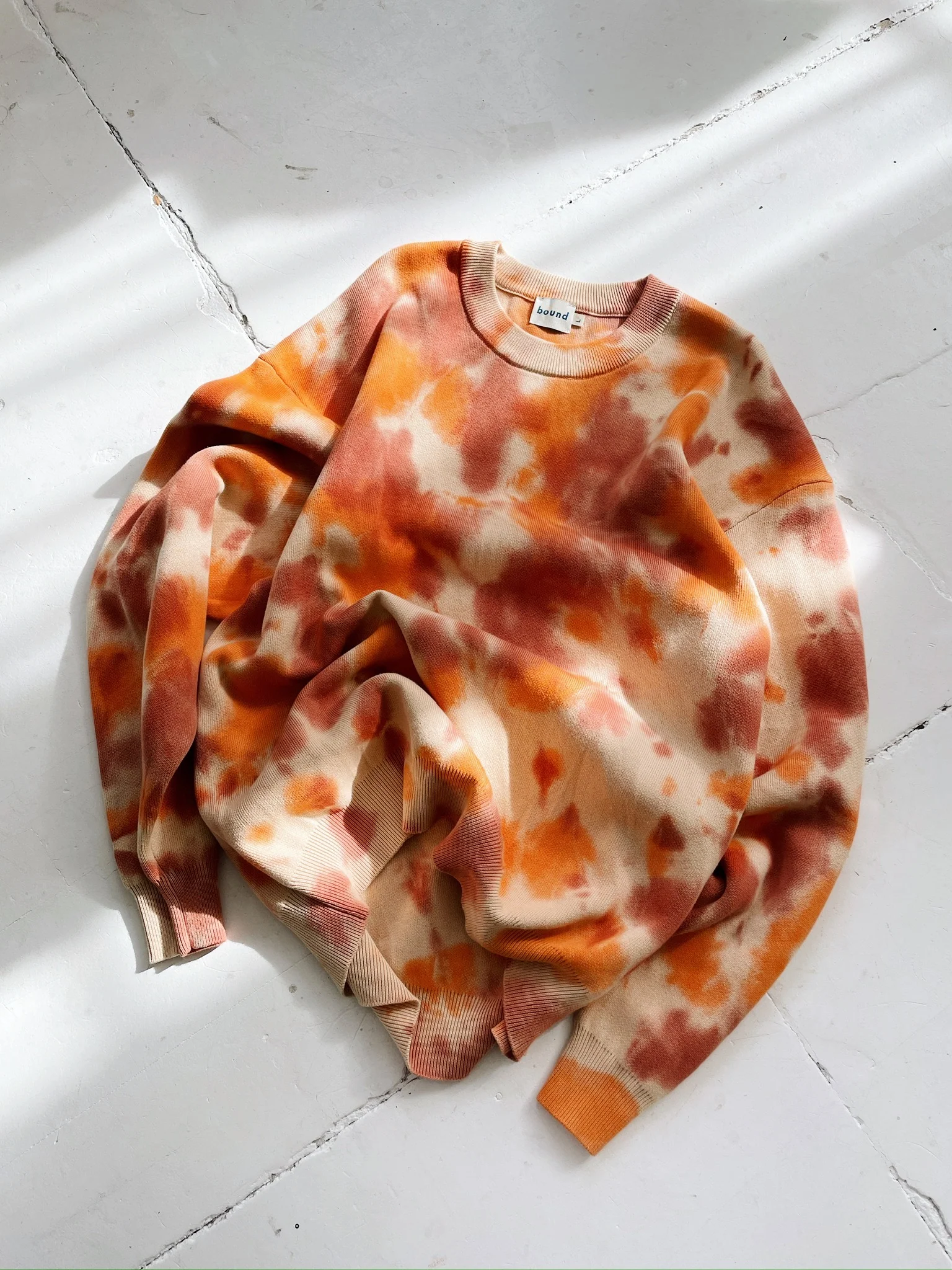 SUNSET TIE DYE KNIT SWEATER - ORANGE - Image 2