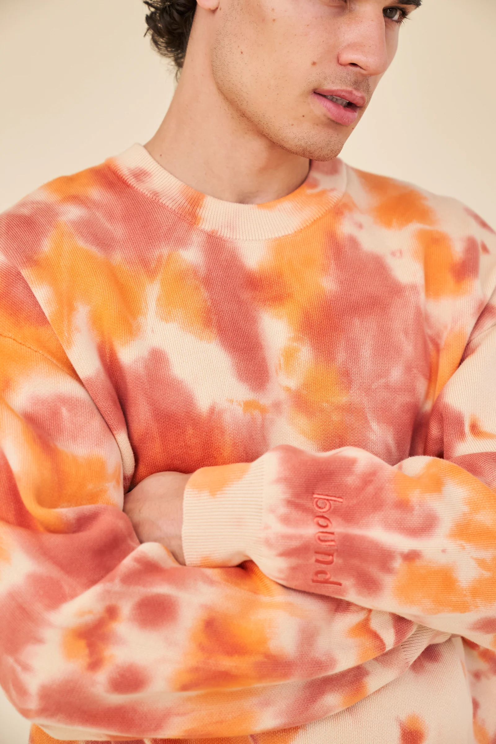 SUNSET TIE DYE KNIT SWEATER - ORANGE - Image 6