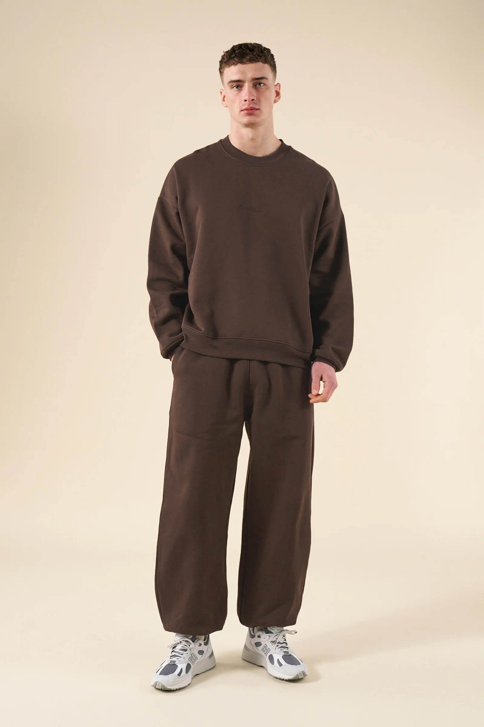 SUSTAIN HEAVY SWEATER & JOGGERS SET - COCOA BROWN