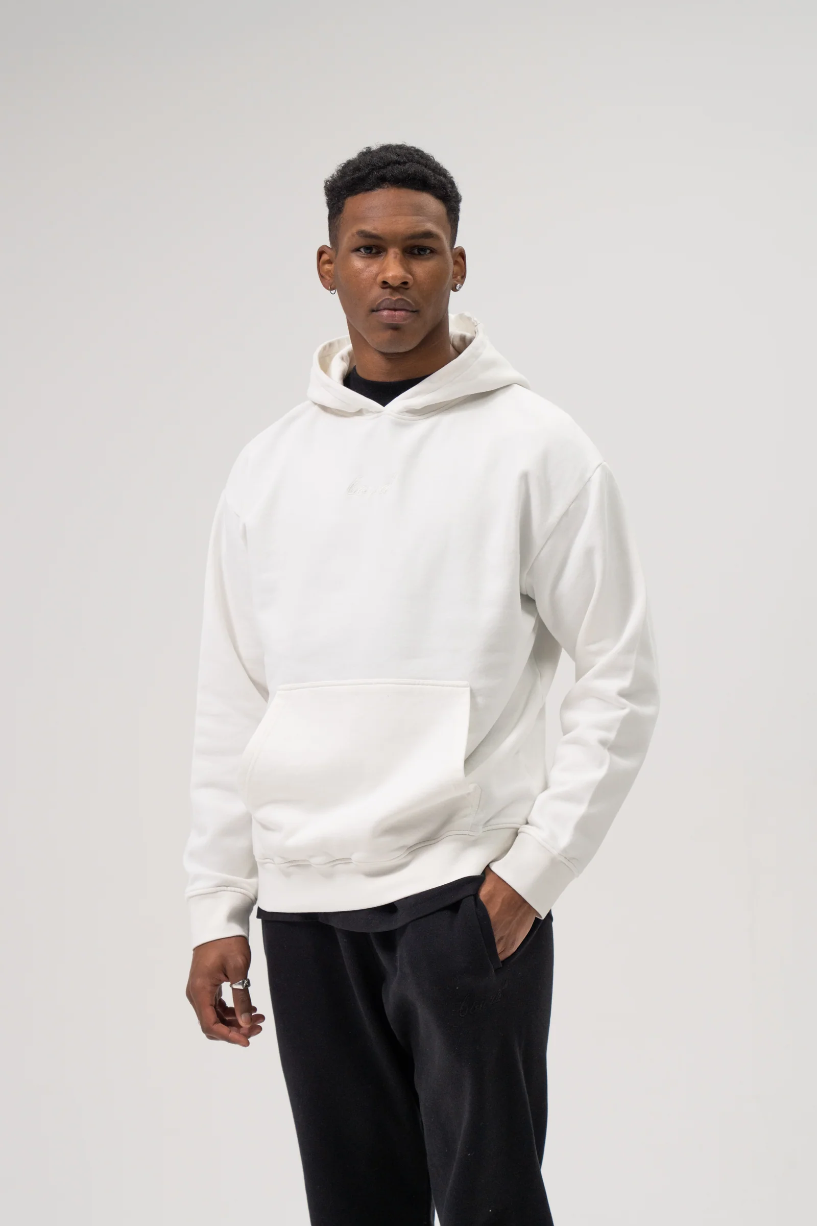 SUSTAIN IVORY HOODIE & NAVY JOGGERS SET - Image 3