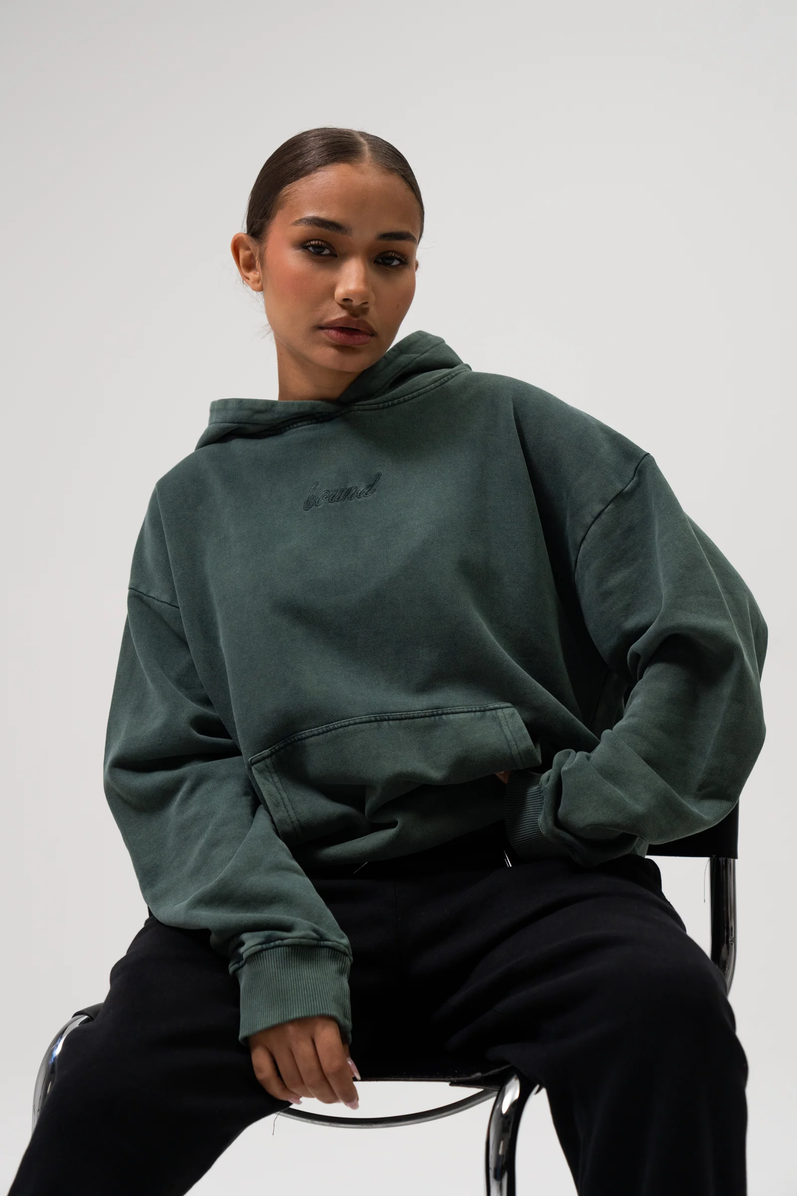 SUSTAIN WASHED GREEN HOODIE - Image 6
