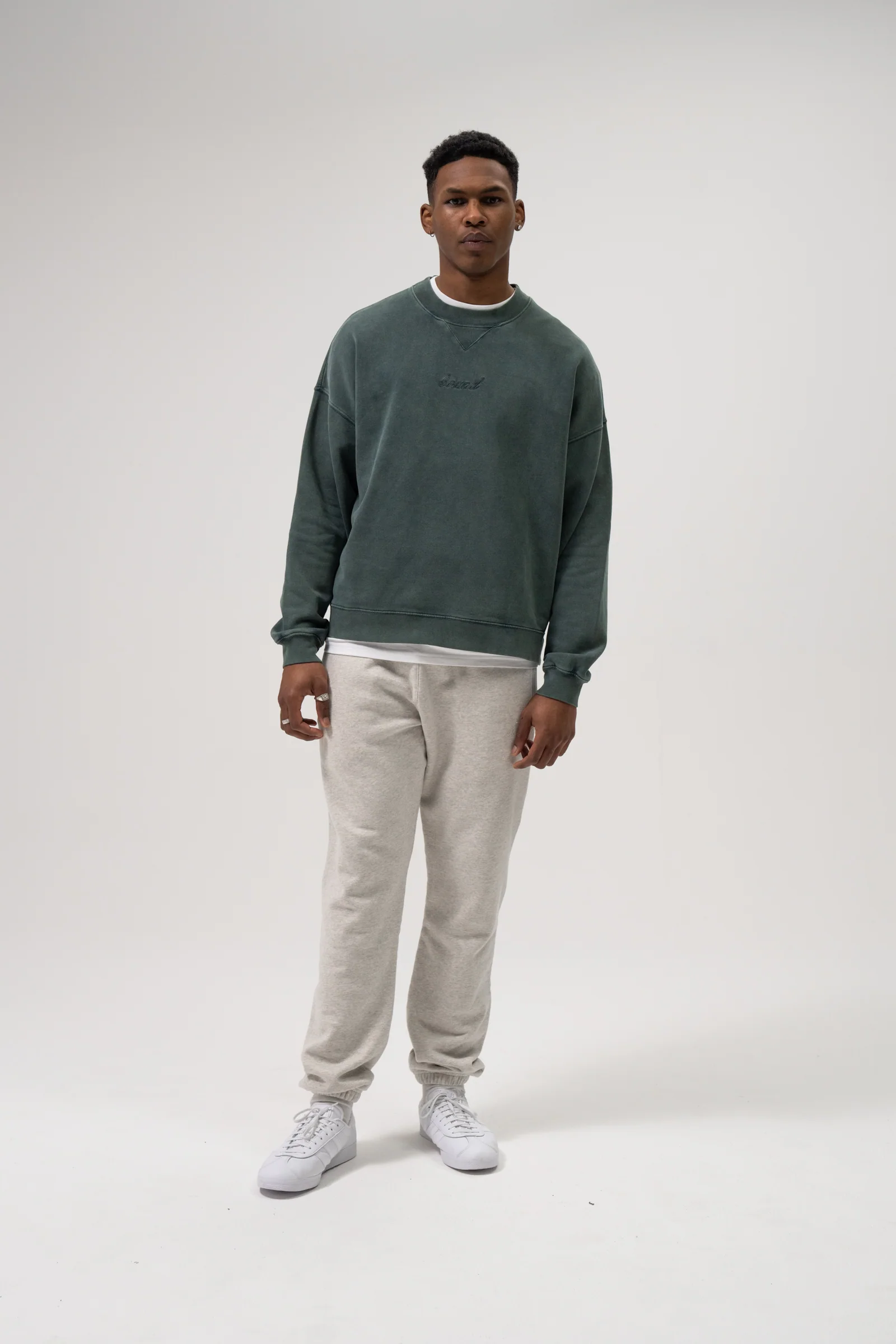 SUSTAIN WASHED GREEN SWEATER - Image 2