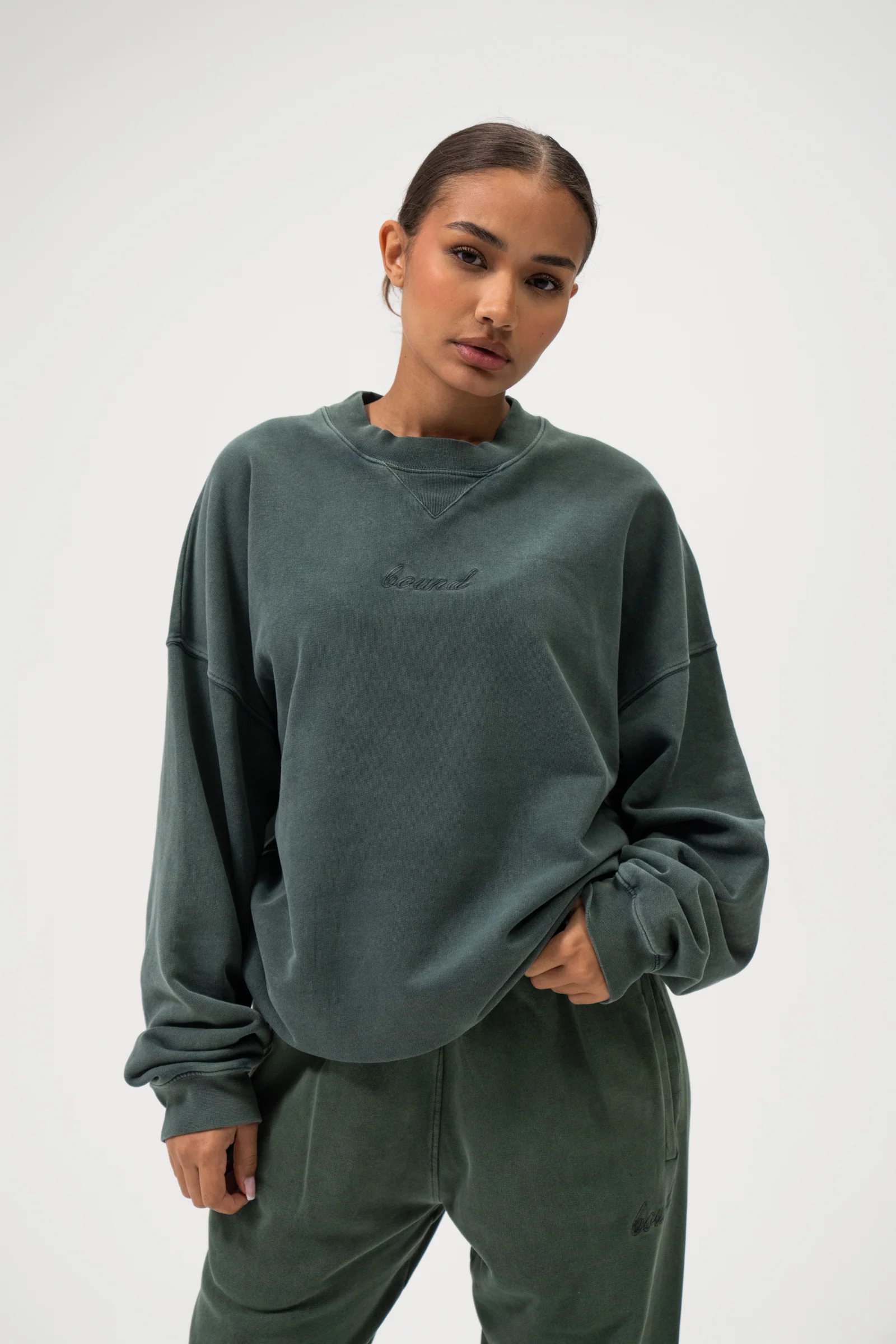 SUSTAIN WASHED GREEN SWEATER - Image 5