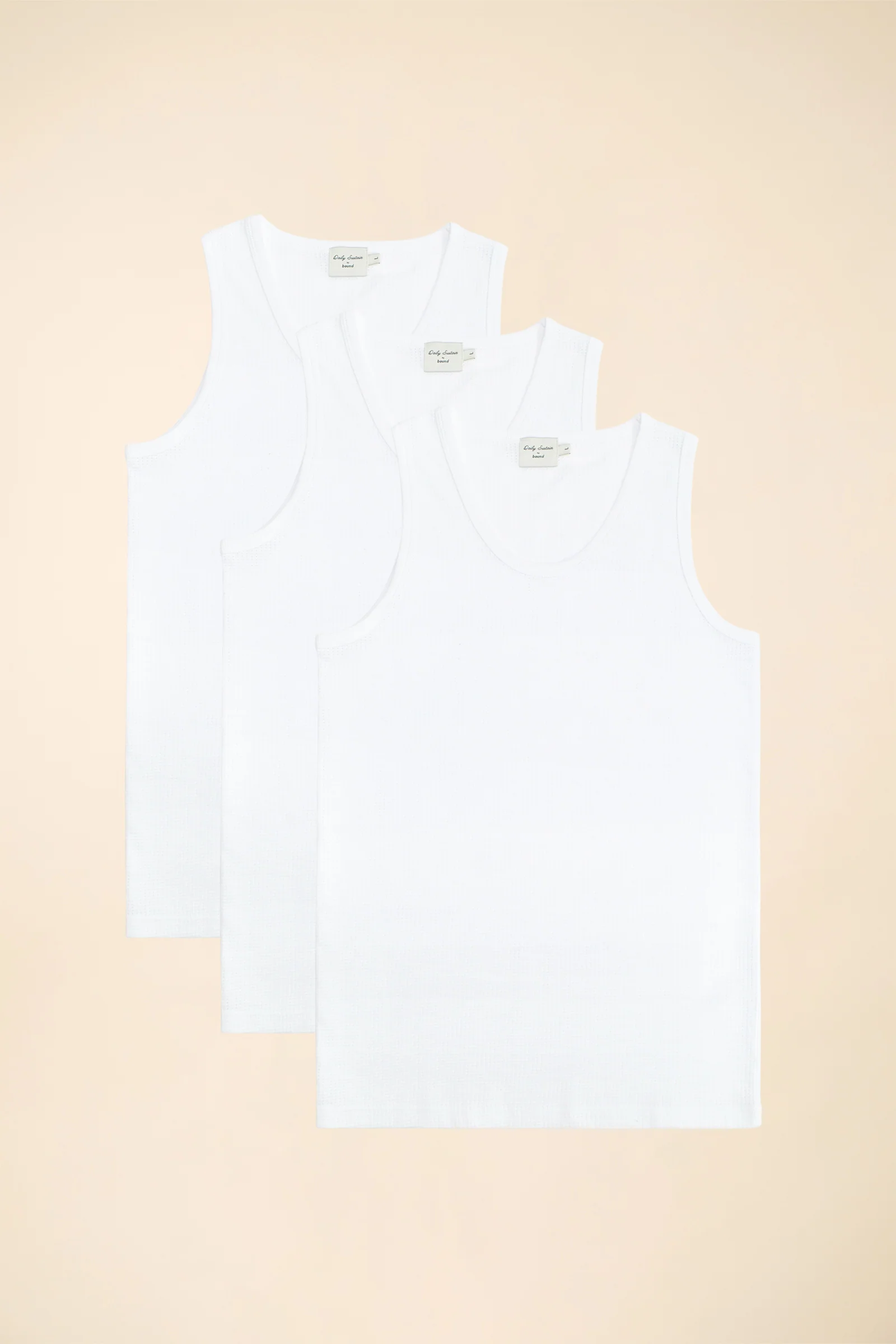 SUSTAIN WHITE CROCHET VEST - 3 PACK