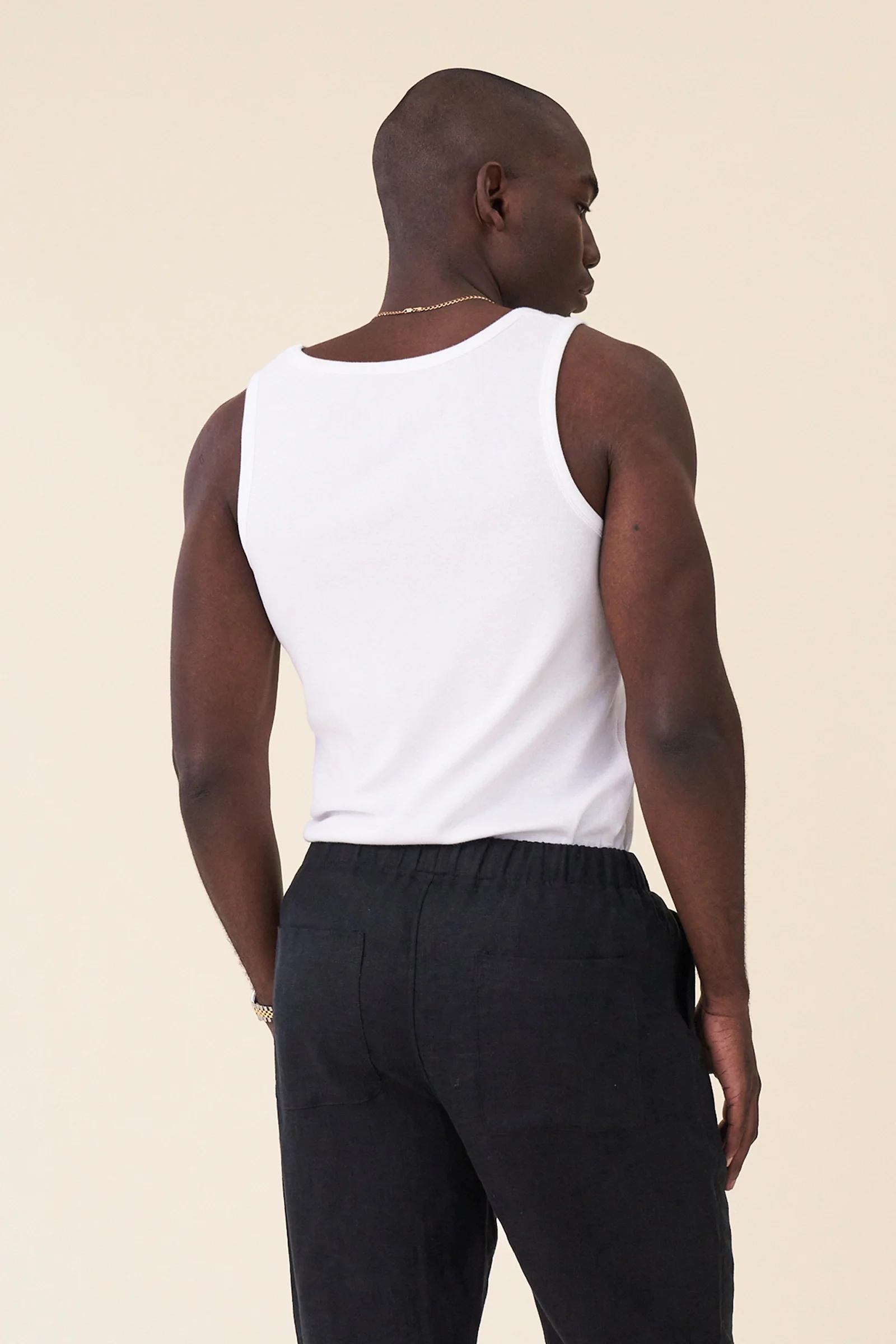 SUSTAIN WHITE RIBBED VEST - Image 3