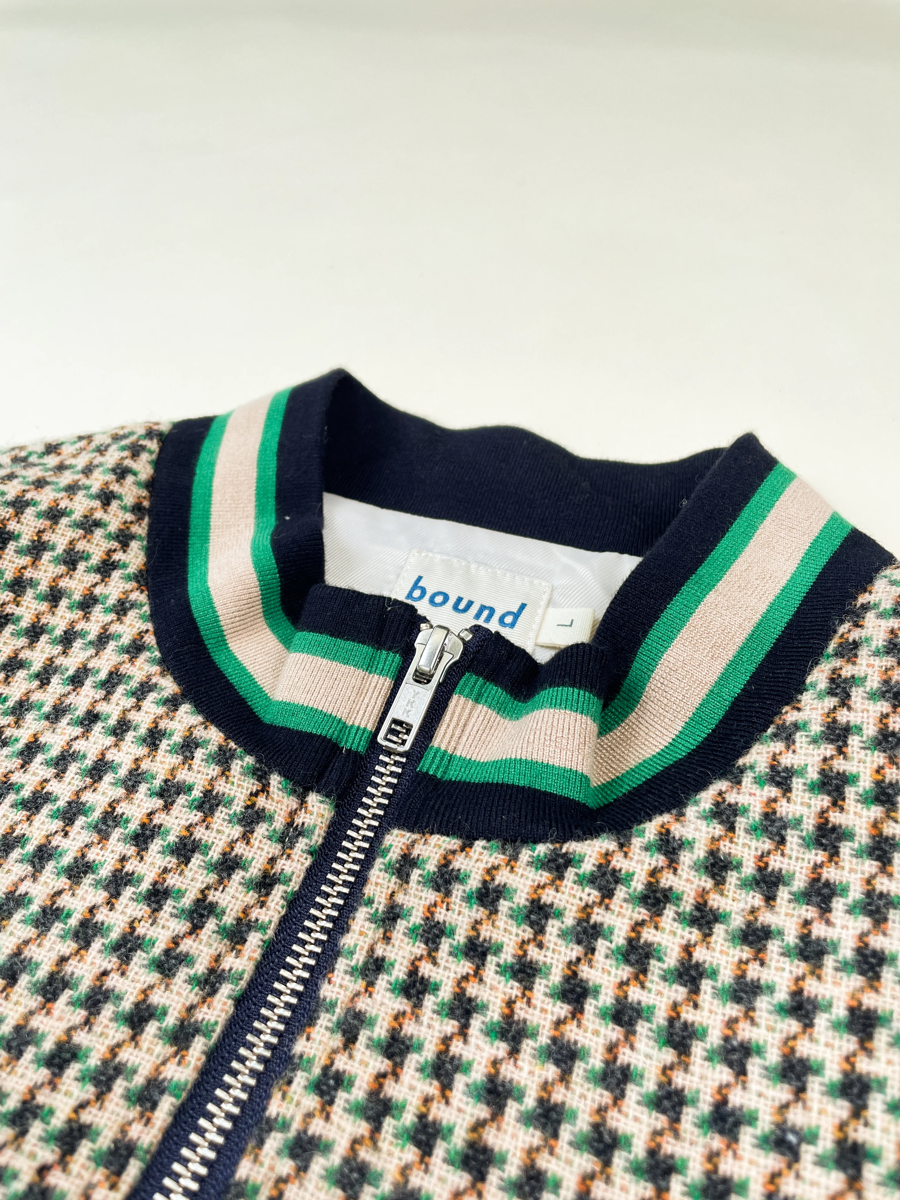 SUTTON DOGTOOTH ZIP BOMBER JACKET - Image 10