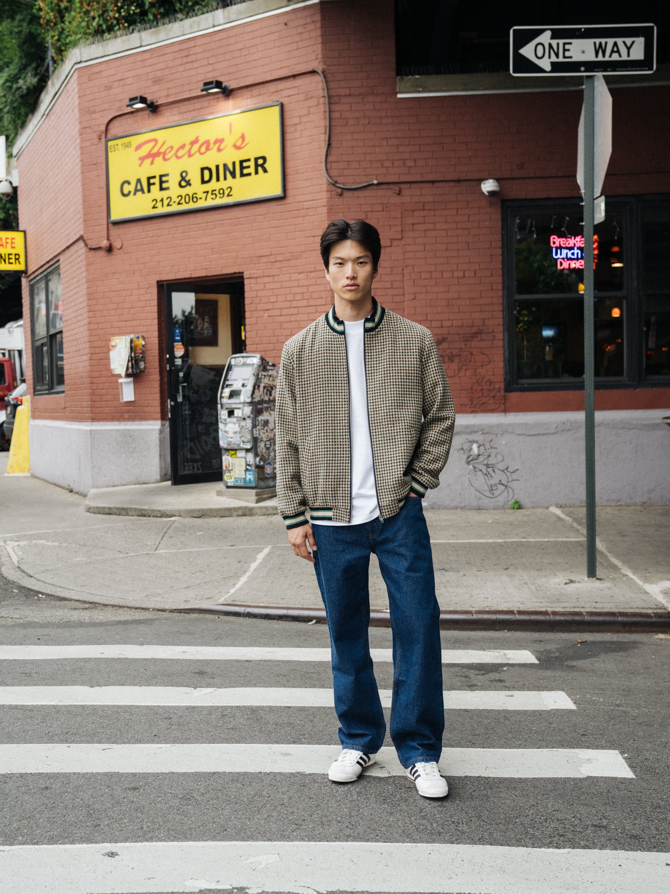 SUTTON DOGTOOTH ZIP BOMBER JACKET - Image 2